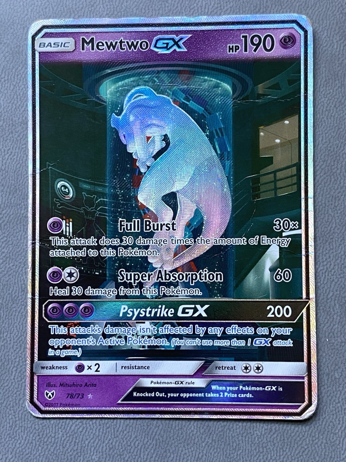 Mewtwo GX 78/73 | Pokémon TCG Shining Legends DAMAGED Mewtwo GX 78/73 | Pokémon TCG Shining Legends DAMAGED