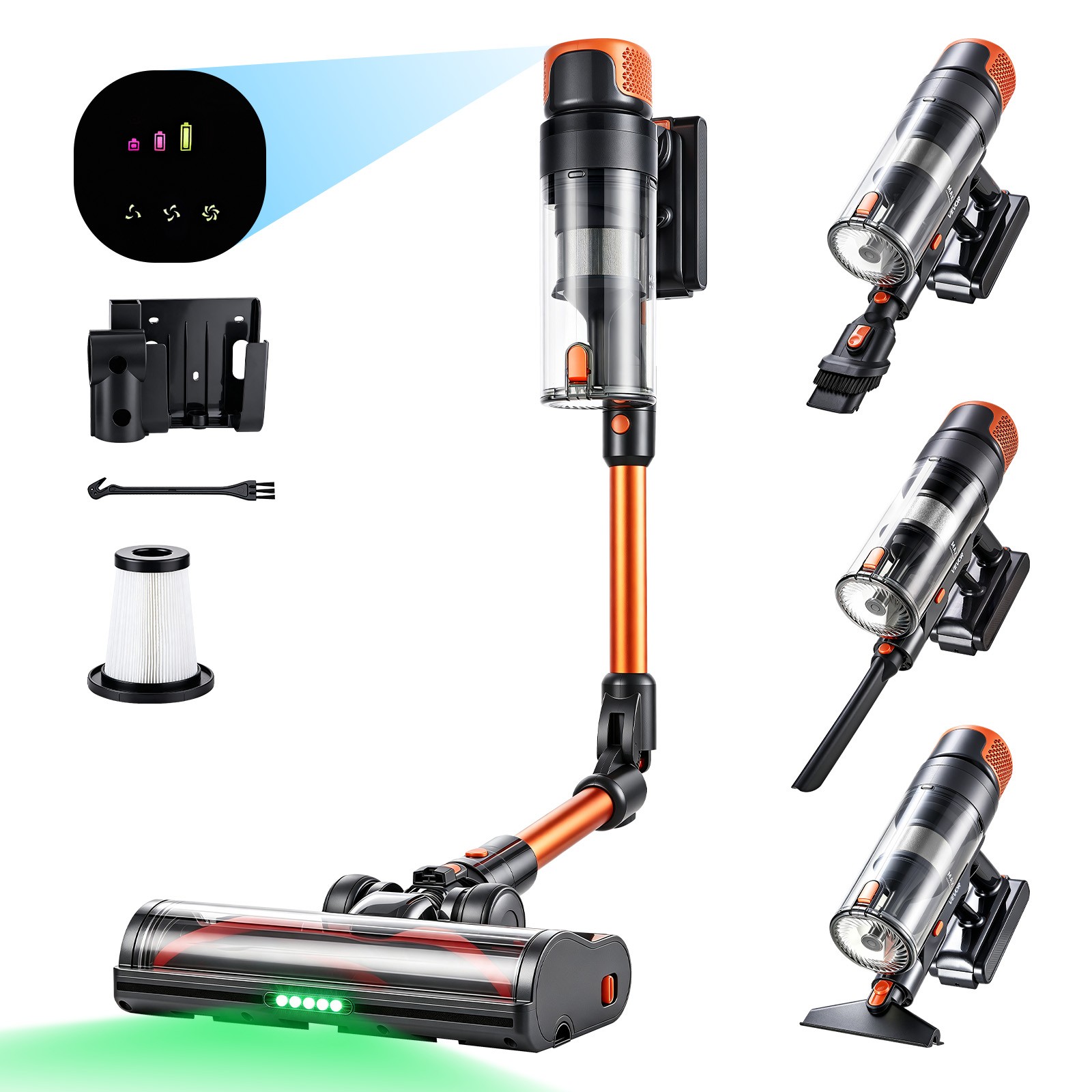 VEVOR Cordless Vacuum Cleaner Cordless Stick Vacuum Cleaner 600W 50kPA 50-Min