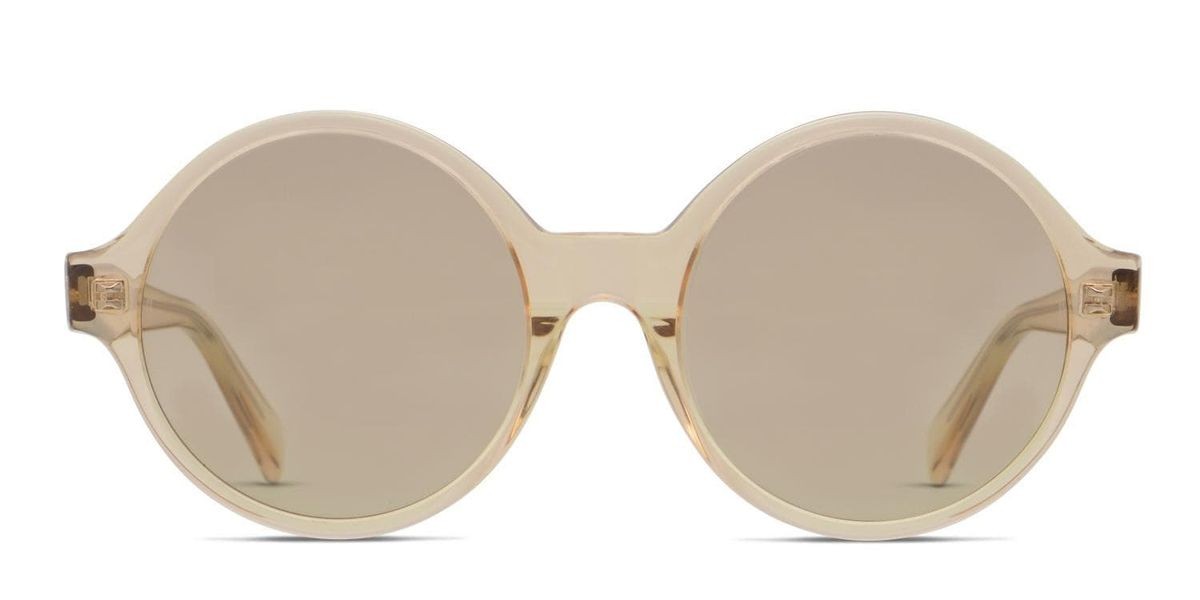 NEW CELINE CL40051I 39E LIGHT CARAMEL CLEAR ROUND AUTHENTIC SUNGLASSES 58-21