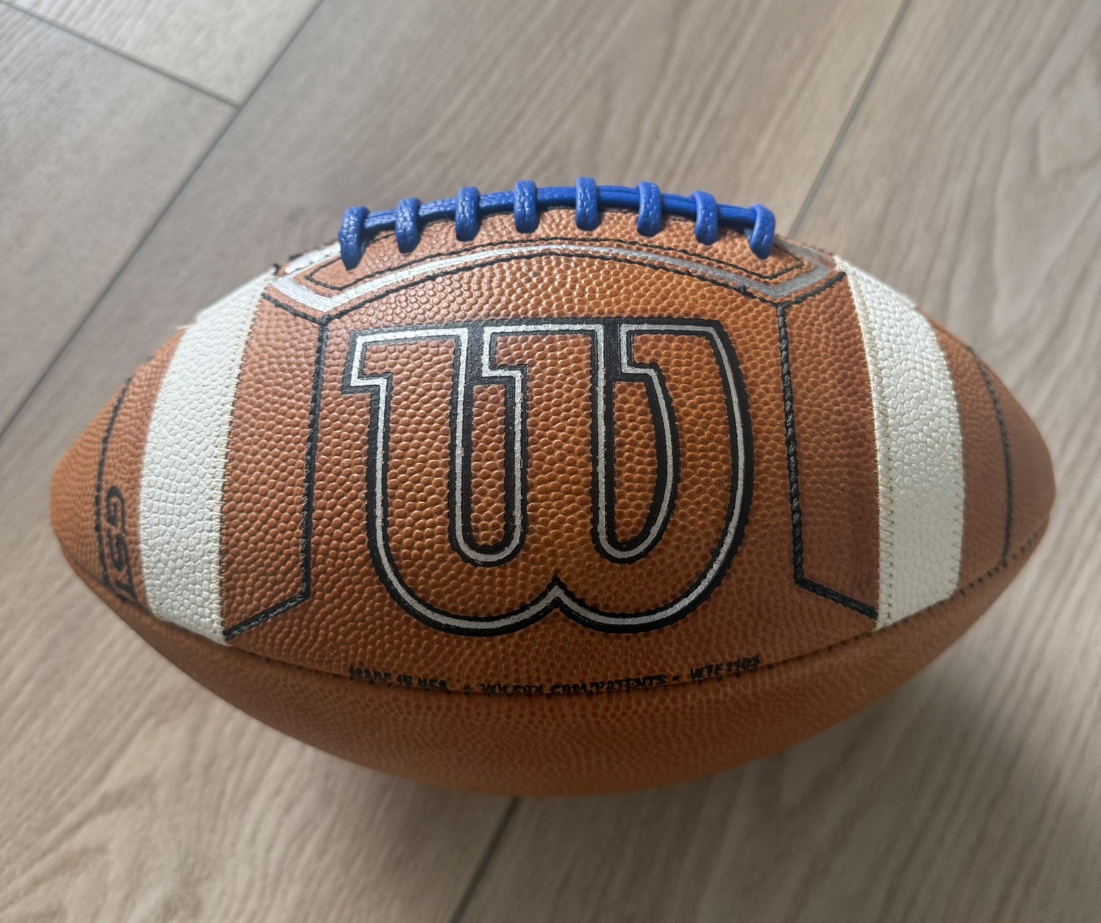 NEW Wilson GST Prime Official Size NCAA / NFHS Leather  Football Blue Laces  