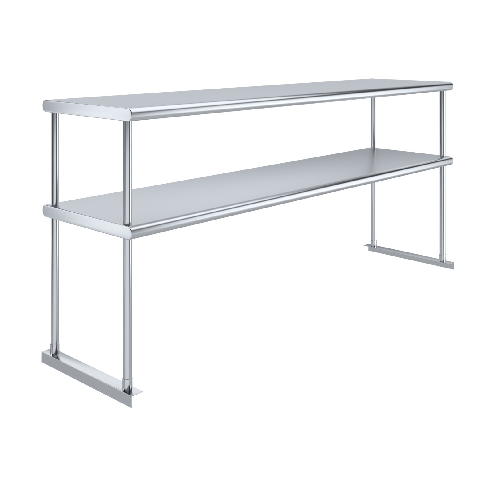 18 in. x 72 in. AmGood Stainless Steel Double Deck Over Shelf 18x72 Shelving