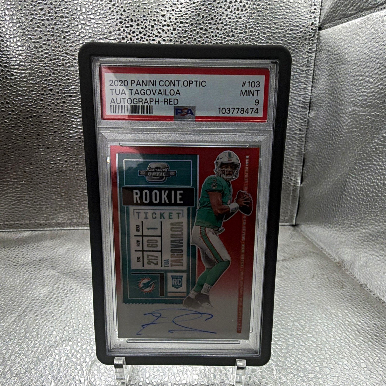Panini 2020 Contenders Optic Tua Tagovailoa #103 Red Prizm /199 PSA 9 Panini 2020 Contenders Optic Tua Tagovailoa #103 Red Prizm /199 PSA 9