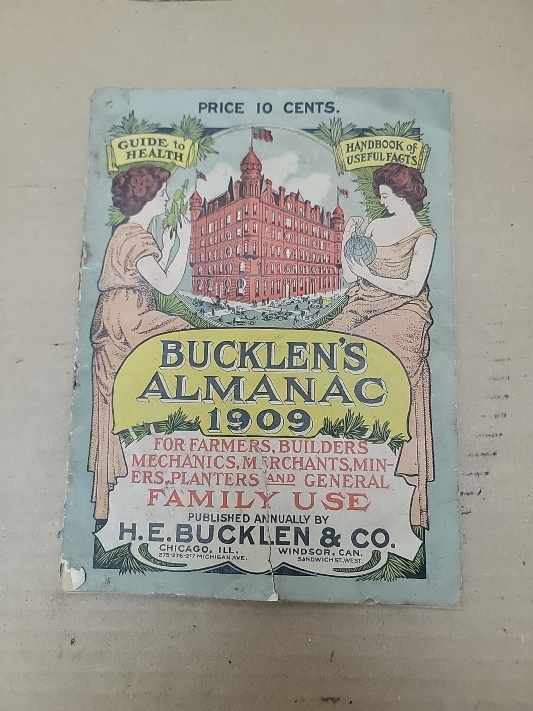 Vintage Antique 1909 Bucklen\'s Almanac * Guide to Health Handbook of Facts Vintage Antique 1909 Bucklen\'s Almanac * Guide to Health Handbook of Facts
