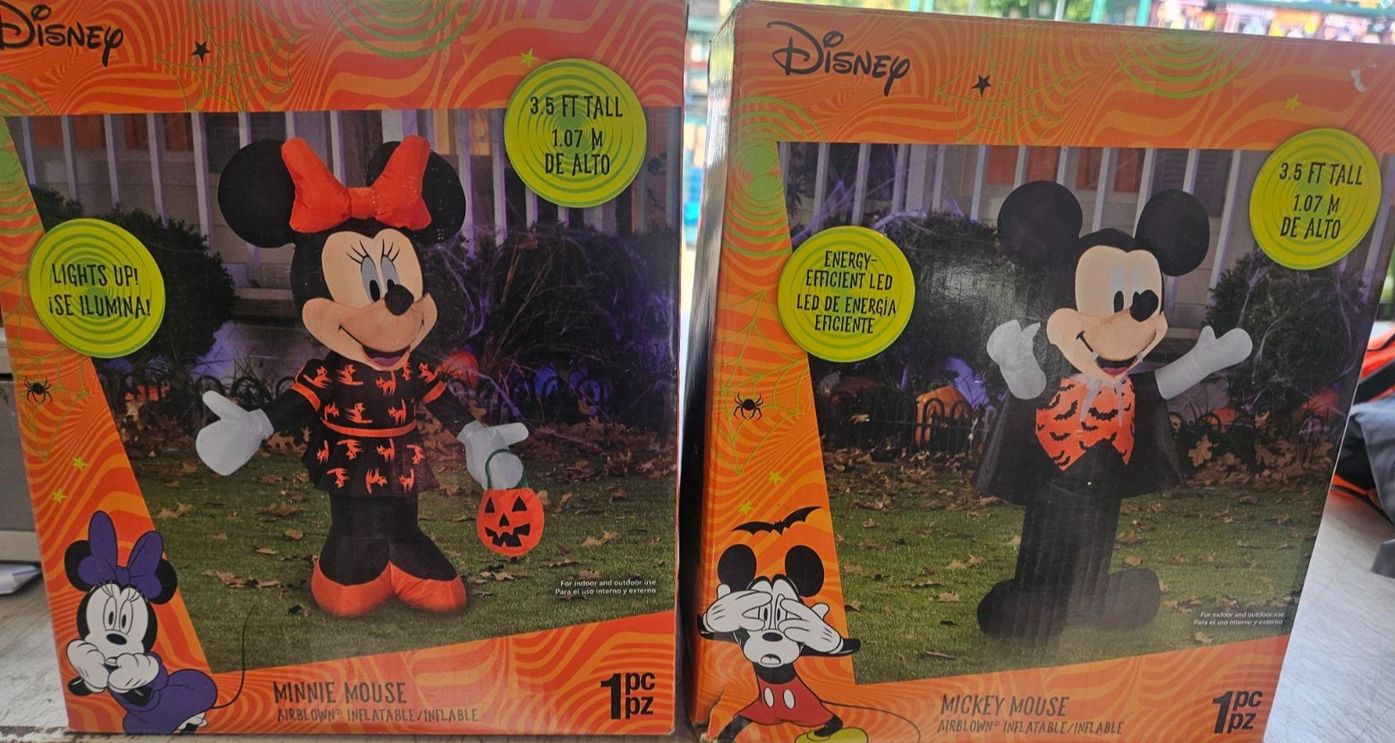 Gemmy 3.5ft Tall Disney's Mickey & Minnie Halloween Couple Inflatables Gemmy 3.5ft Tall Disney's Mickey & Minnie Halloween Couple Inflatables