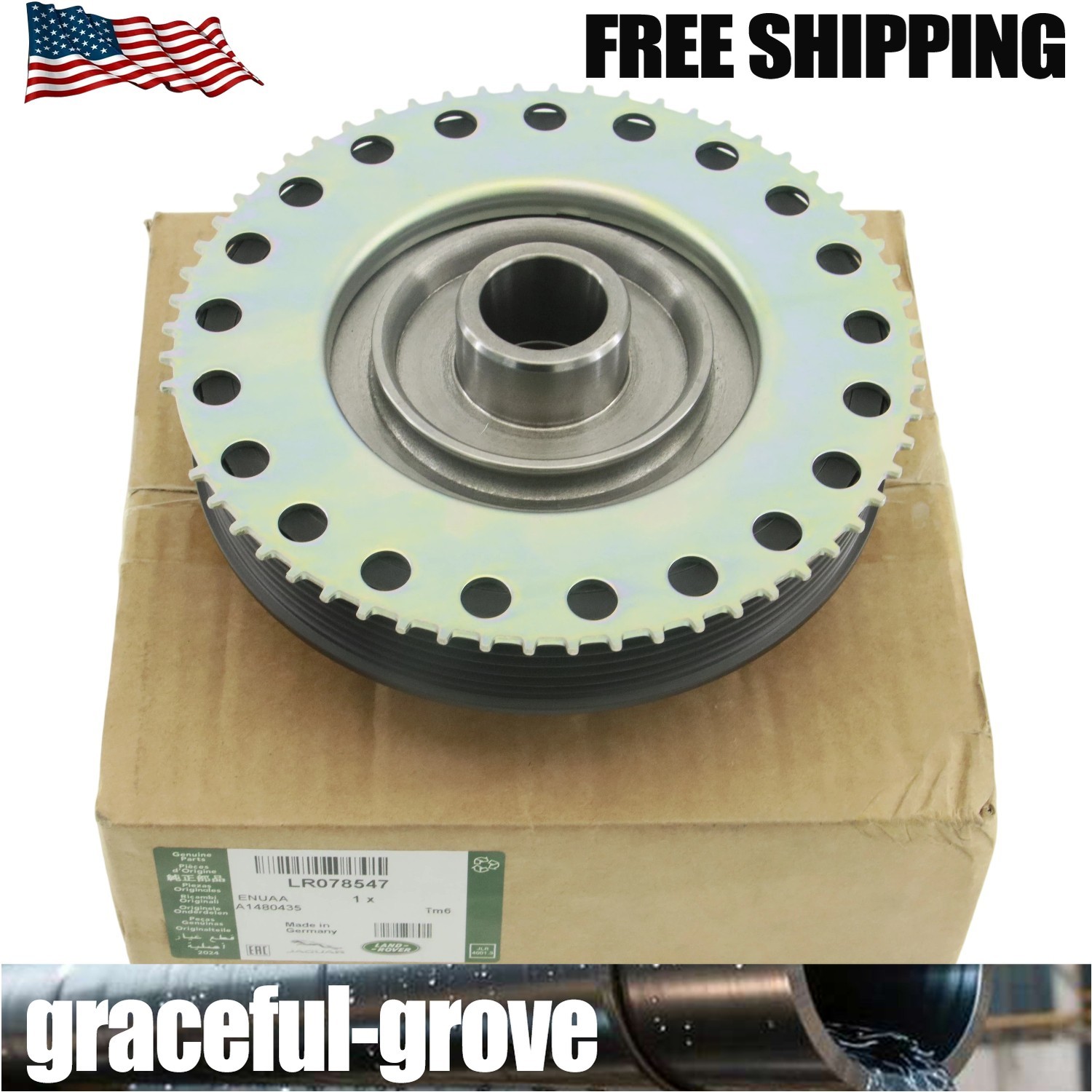  LR078547 Harmonic Balancer NEW For 2012-2019 Land Rover Range Rover Evoque 2.0L
