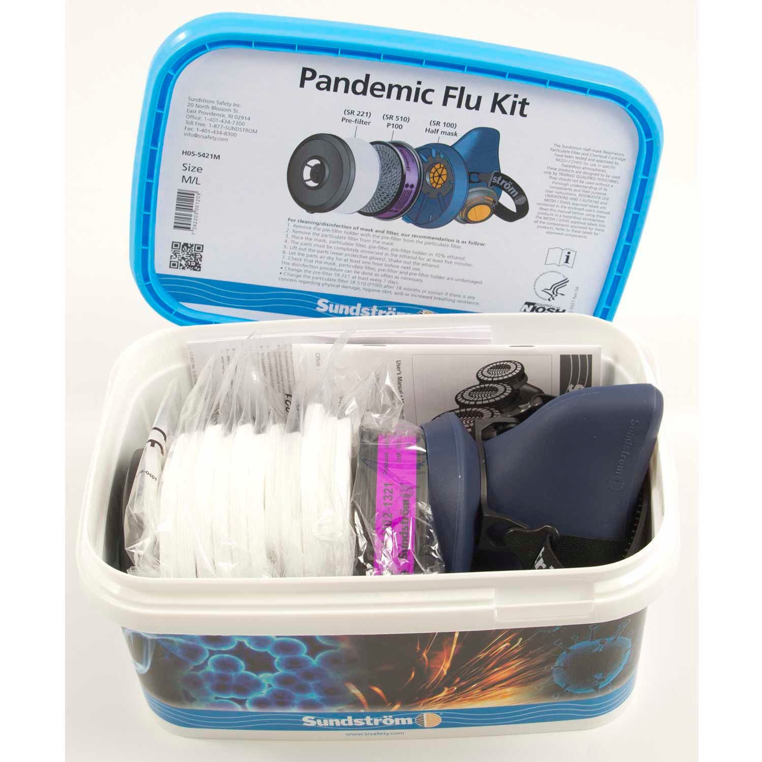 Sundstrom174; Safety Pandemic Flu Respirator Kit M/L Sundstrom174; Safety Pandemic Flu Respirator Kit M/L