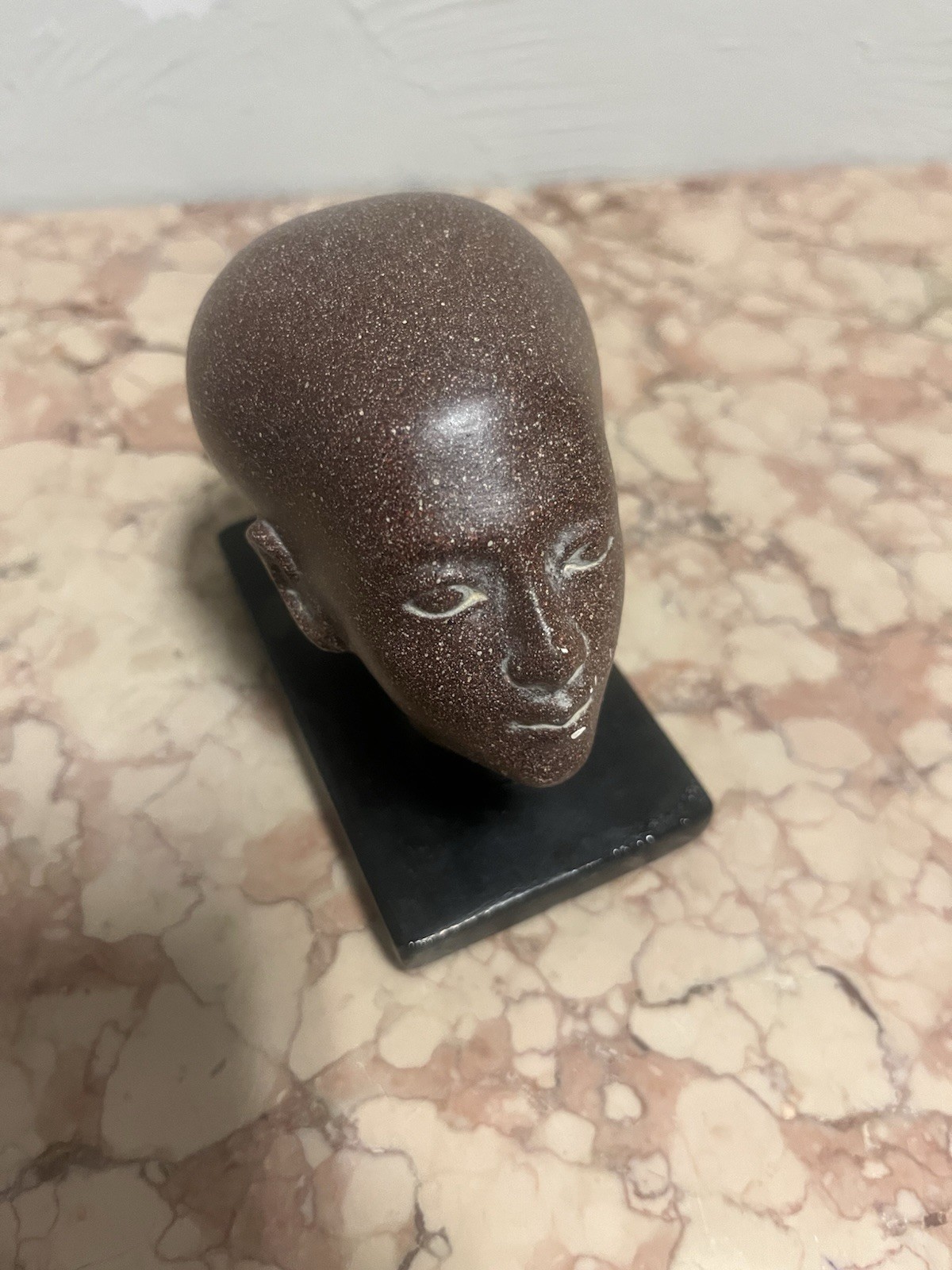 Vintage Egyptian Amarna Style Sculptured Stone Of A Egyptian Princess.