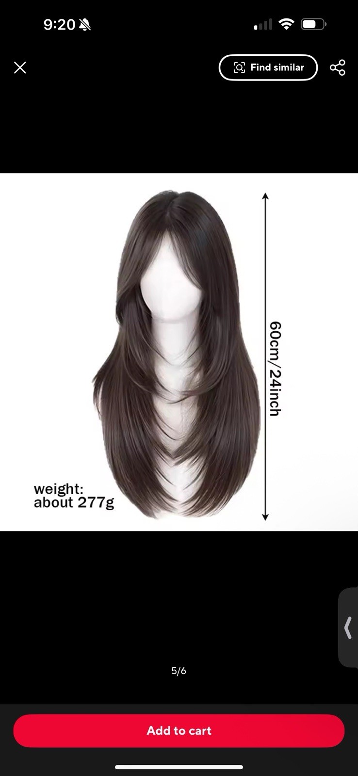 Long black wig Long black wig