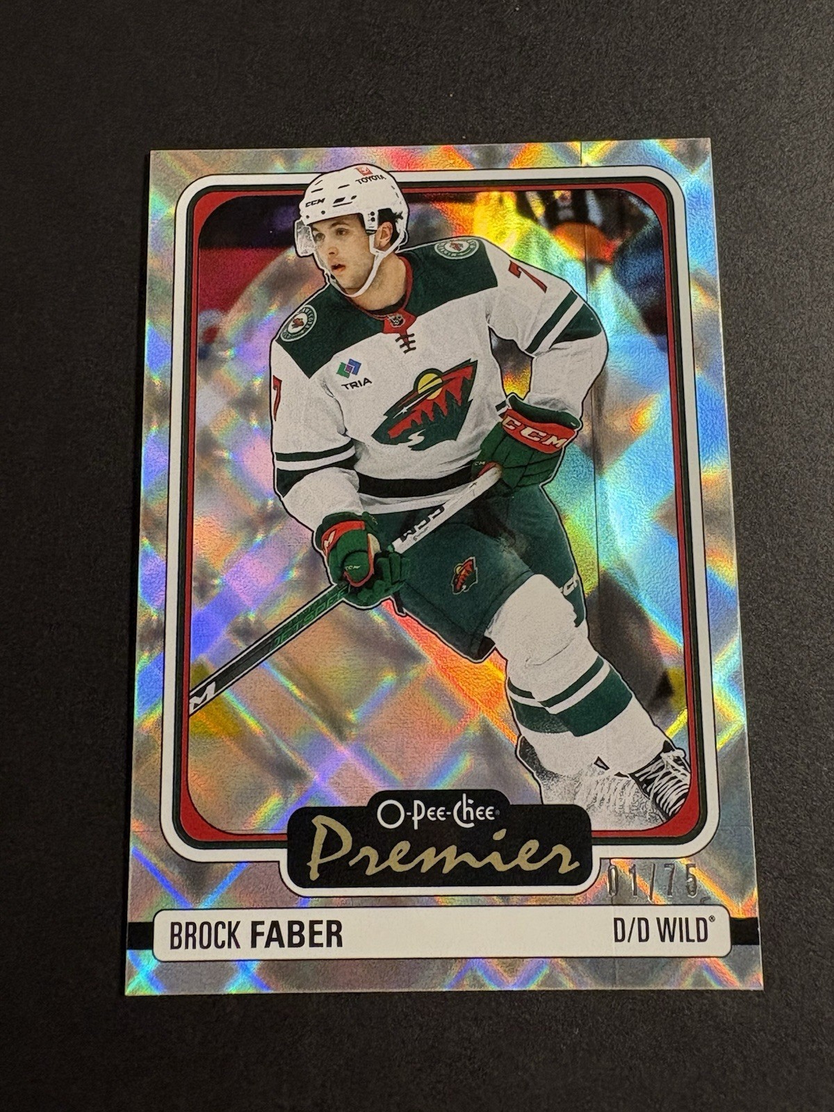 2024-25 O-Pee-Chee - Premier Brock Faber #P-70 Diamond Rainbow 1/75 - ALPHA