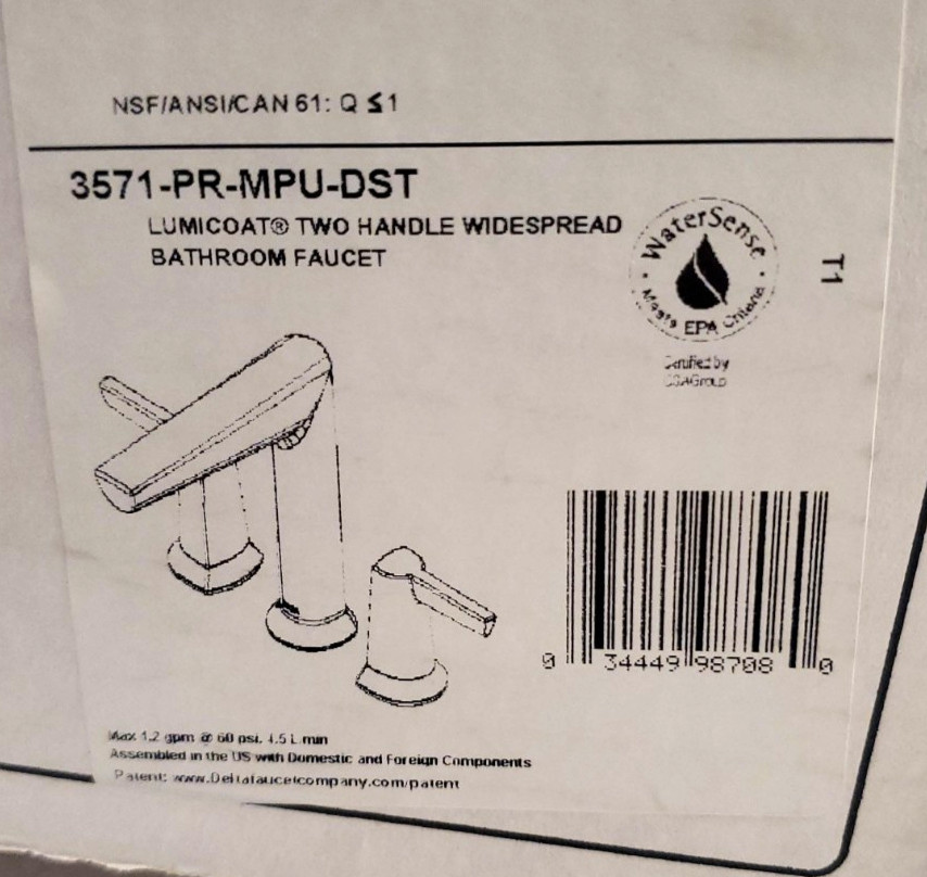 Delta 3571-PR-MPU-DST 1.2 GPM Widespread Bathroom Faucet - Lumicoat Chrome