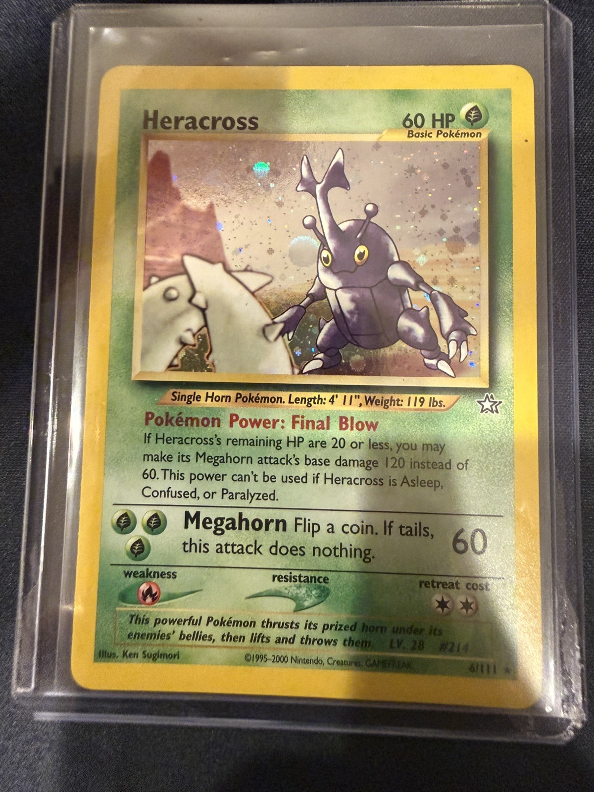 Pokemon TCG Heracross Neo Genesis 6/111 Holo Rare 