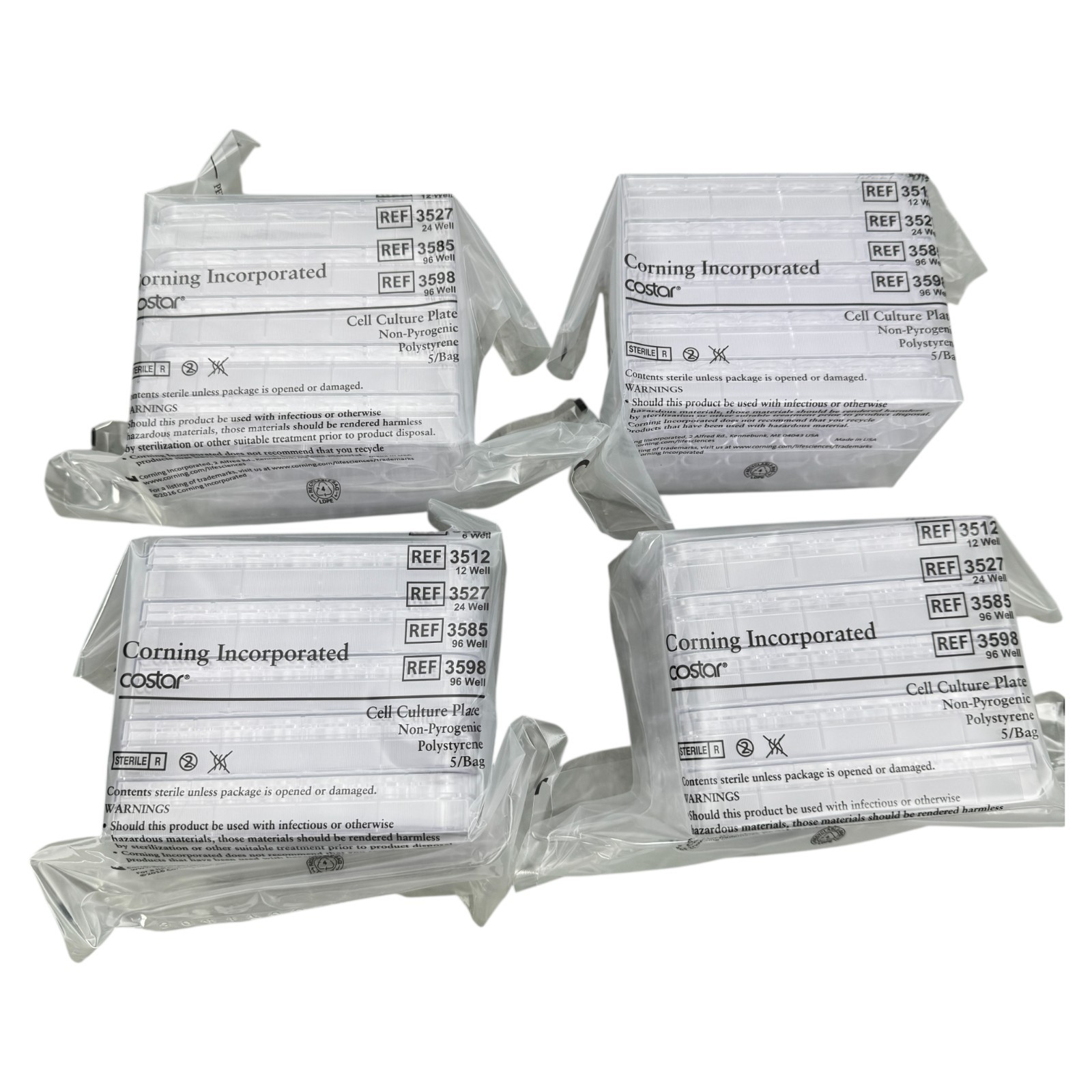 Corning Costar 3598 96 Well Cell Culture Plates Sterile 4 PACK New