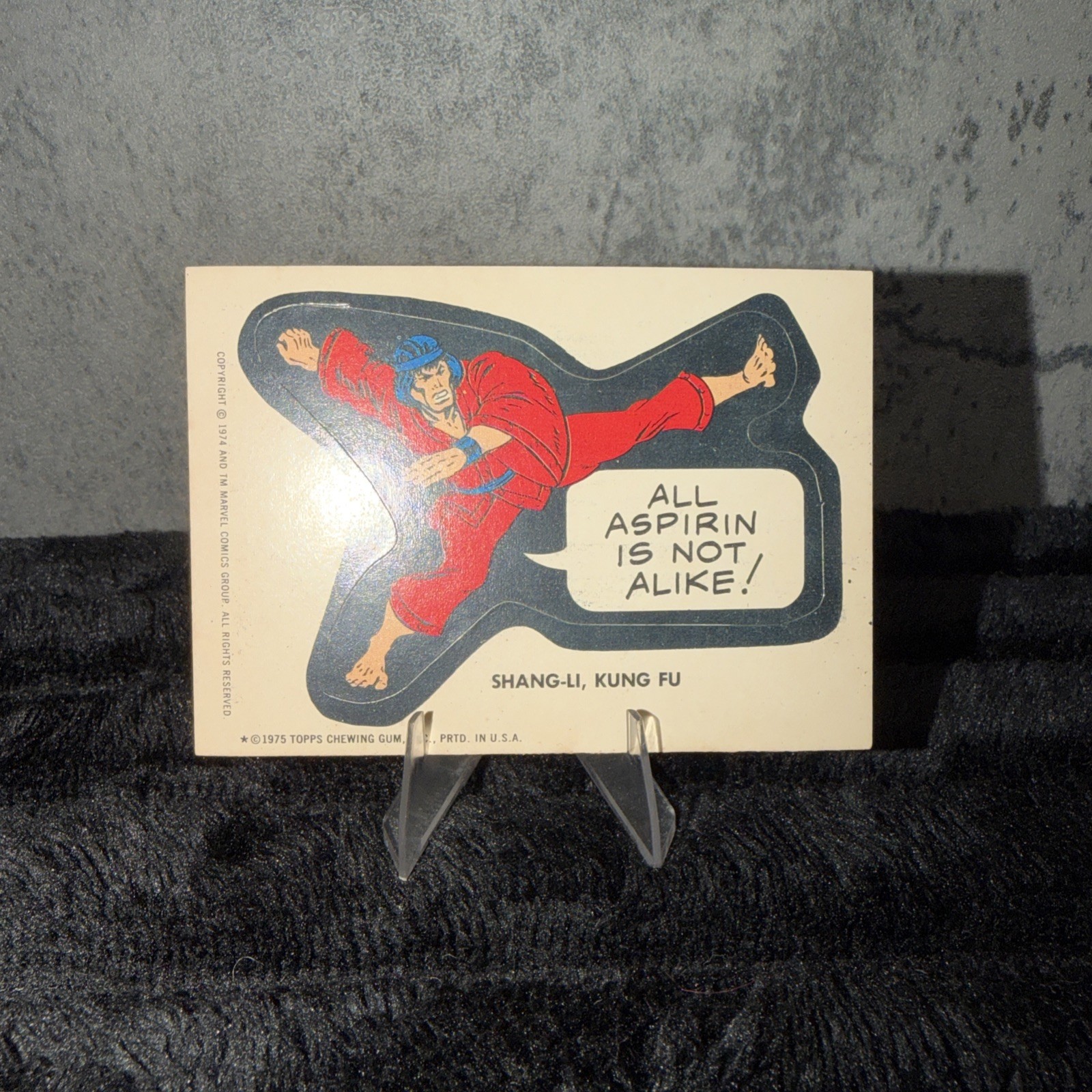 1975 TOPPS MARVEL COMICS STICKER SHANG-LI KUNG FU 1975 TOPPS MARVEL COMICS STICKER SHANG-LI KUNG FU