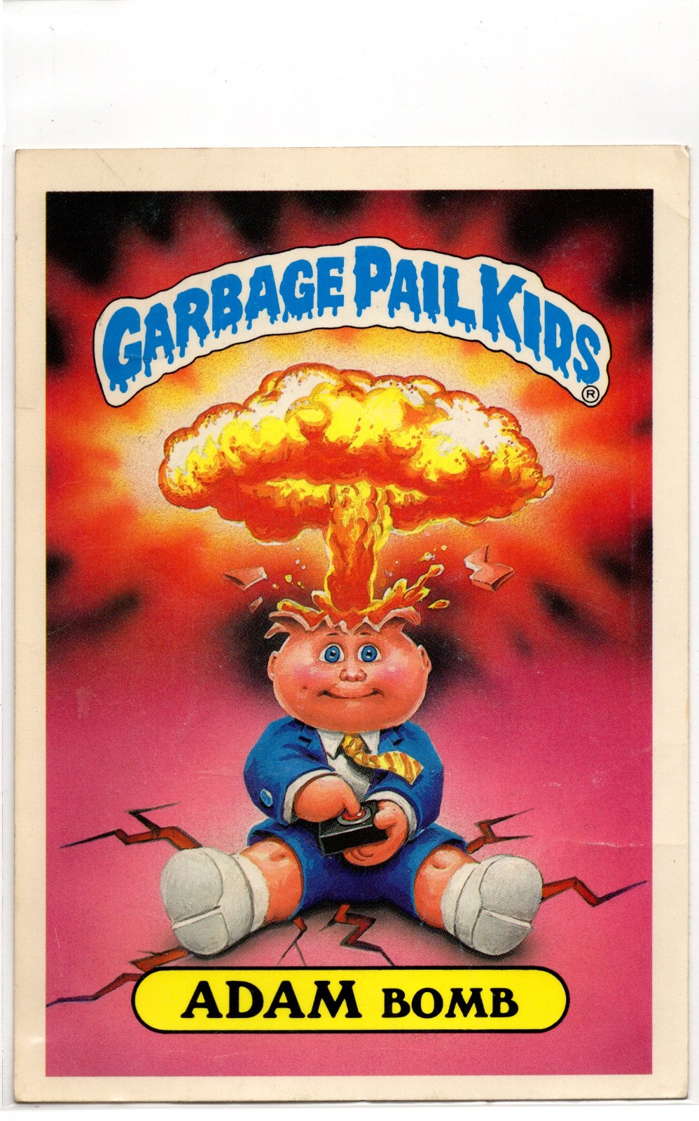 Vintage 1986 Topps Garbage Pail Kid ADAM BOMB Sticker Collector Card #8 Vintage 1986 Topps Garbage Pail Kid ADAM BOMB Sticker Collector Card #8
