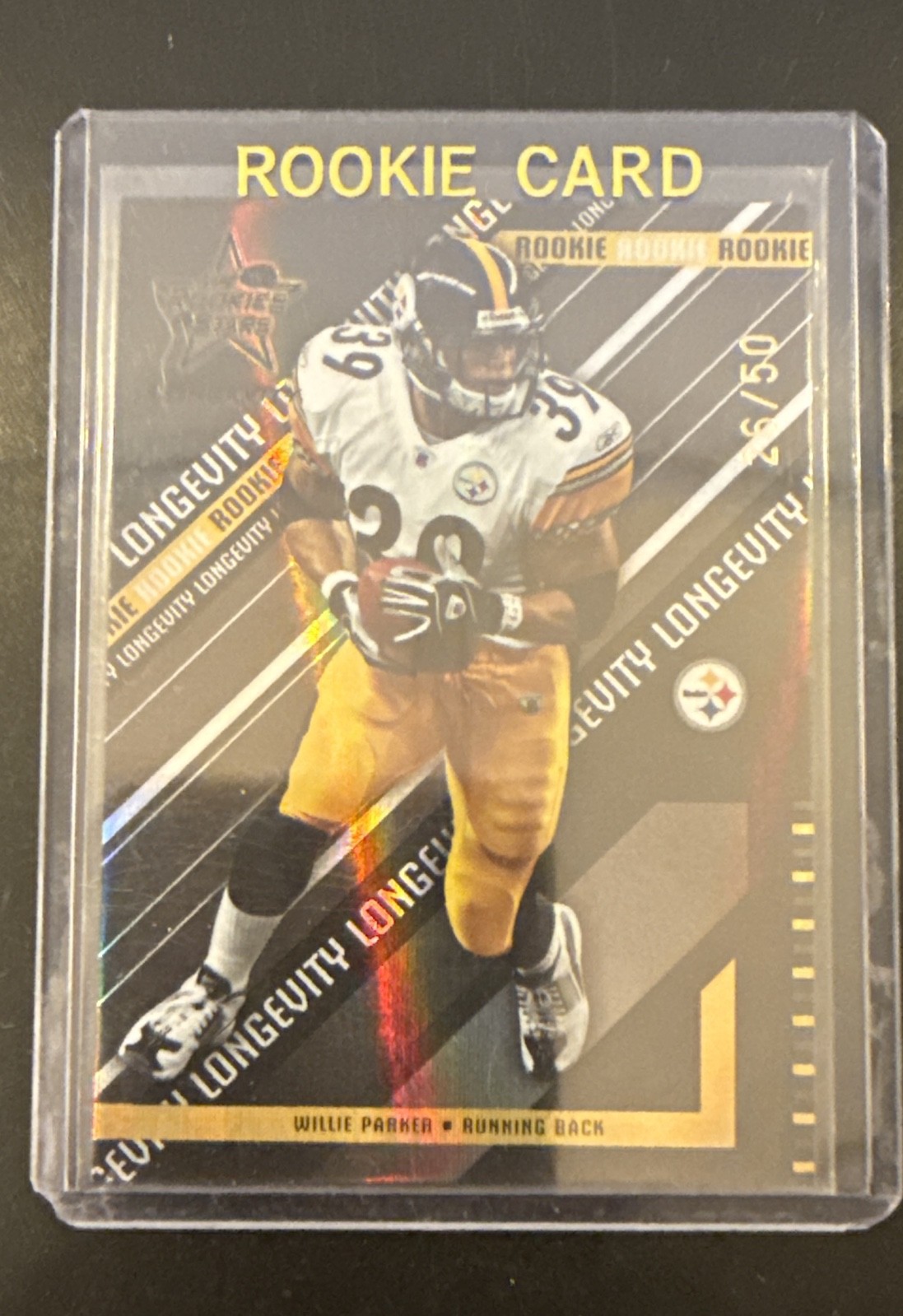 2004 Leaf Rookies & Stars Longevity - Rookie Willie Parker #181 Black /50 (RC) 2004 Leaf Rookies & Stars Longevity - Rookie Willie Parker #181 Black /50 (RC)
