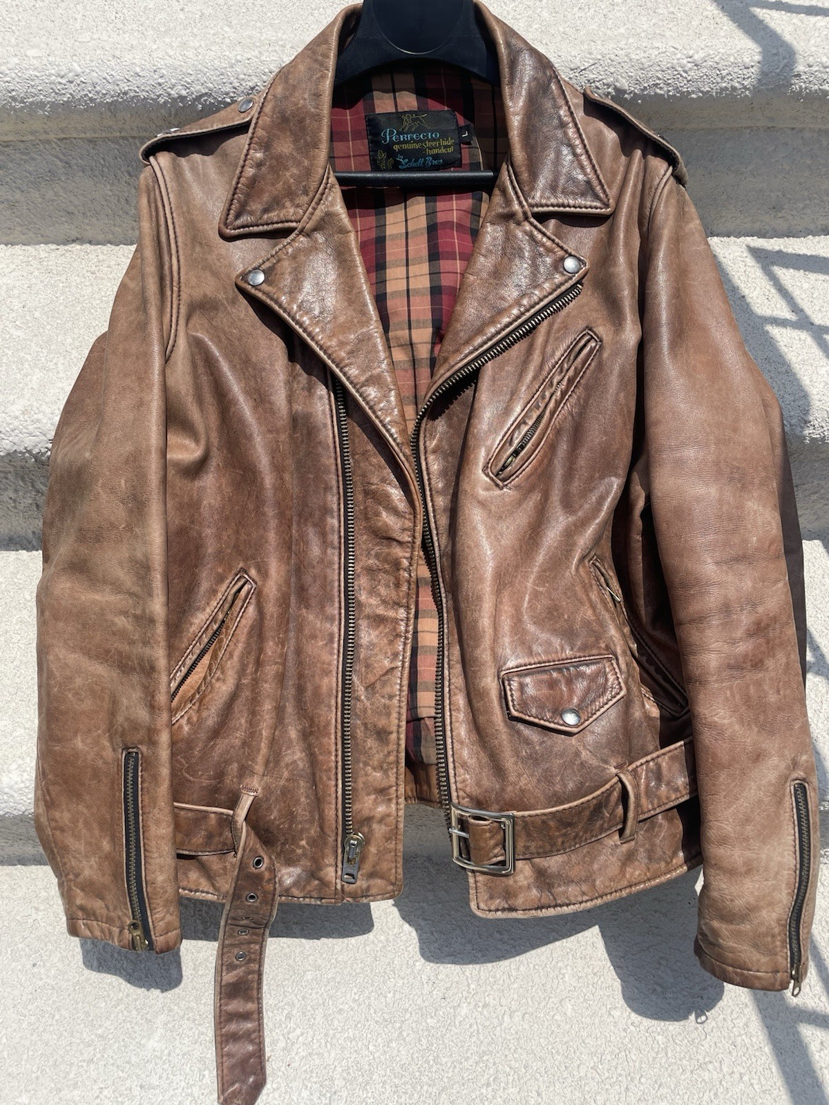 Schott Barney’s New York One Star 2009 Brown Leather Perfecto Jacket PER1 Large