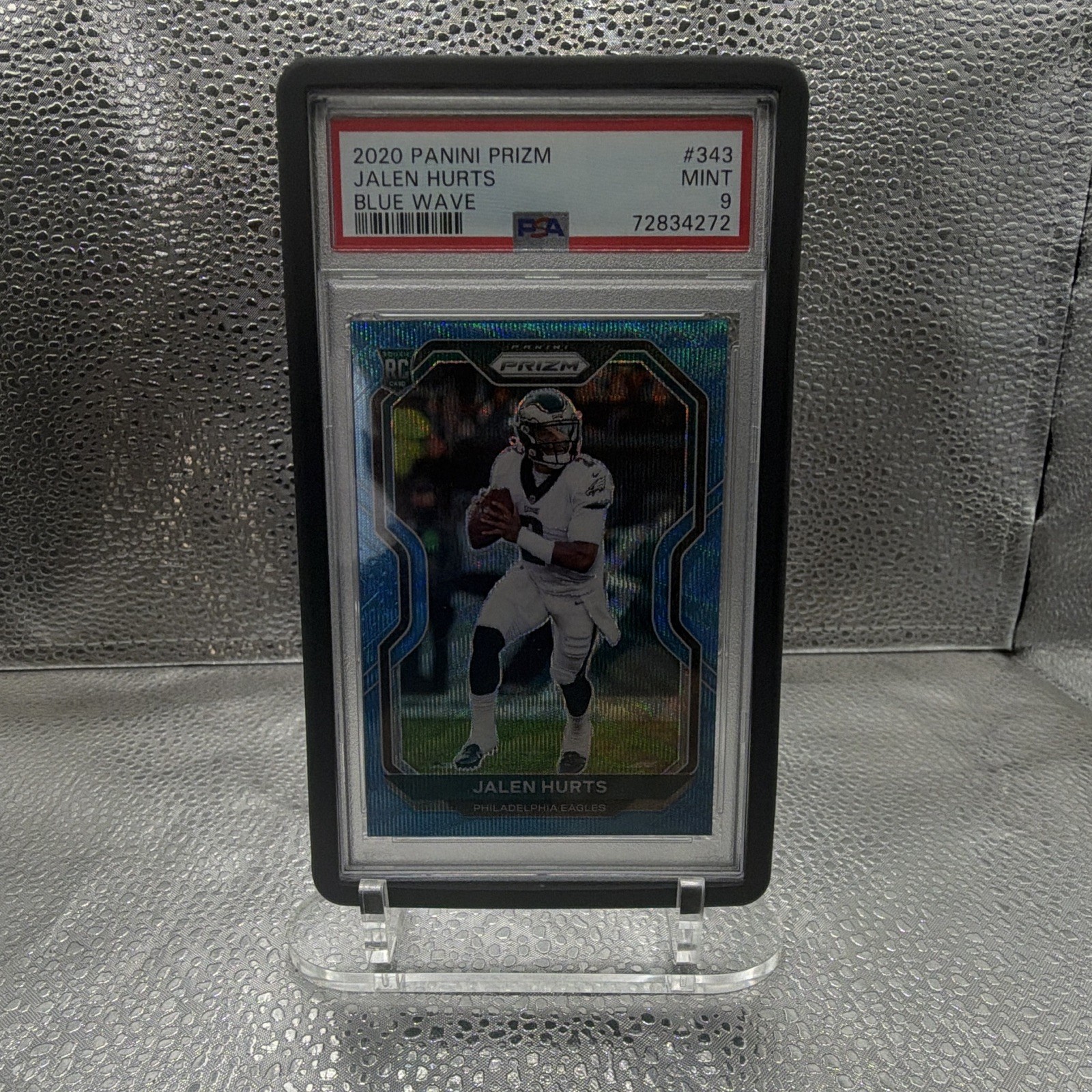 2020 Panini Prizm Rookie Jalen Hurts #343 Blue Wave Prizm /199 (RC) 2020 Panini Prizm Rookie Jalen Hurts #343 Blue Wave Prizm /199 (RC)