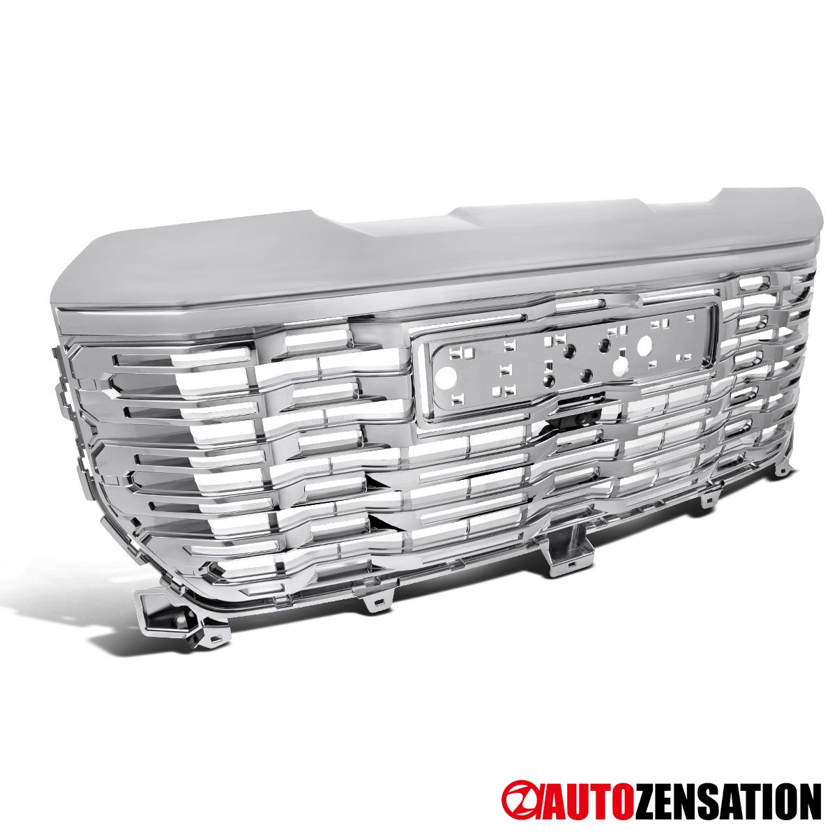 Fit 2022-2026 GMC Sierra 1500 Chrome Front Upper Bumper Hood Grill Mesh Grille Fit 2022-2026 GMC Sierra 1500 Chrome Front Upper Bumper Hood Grill Mesh Grille