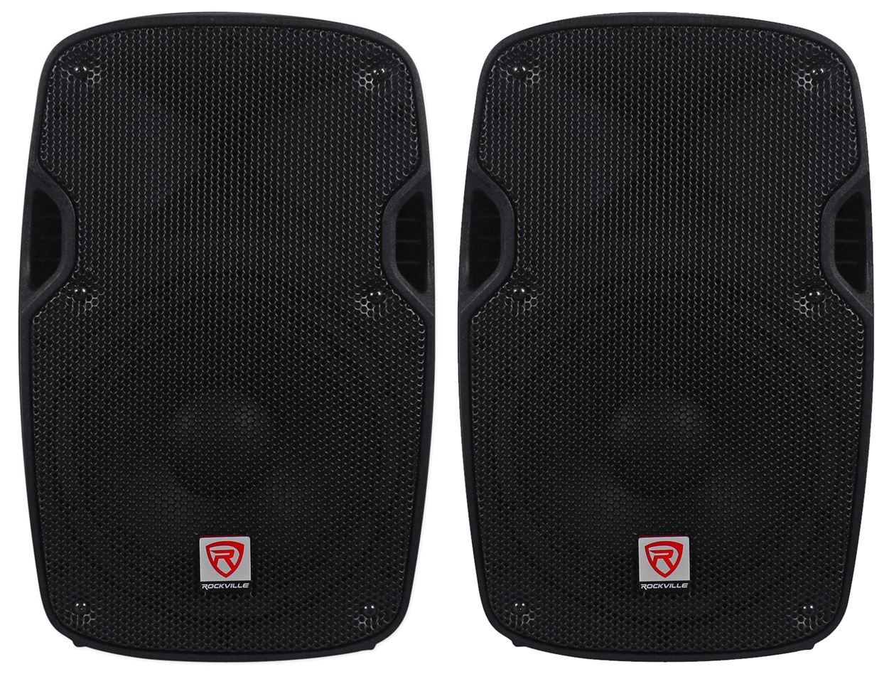 2) Rockville SPG88 8“ Passive 800W DJ PA Speakers ABS Lightweight Cabinet 8 Ohm