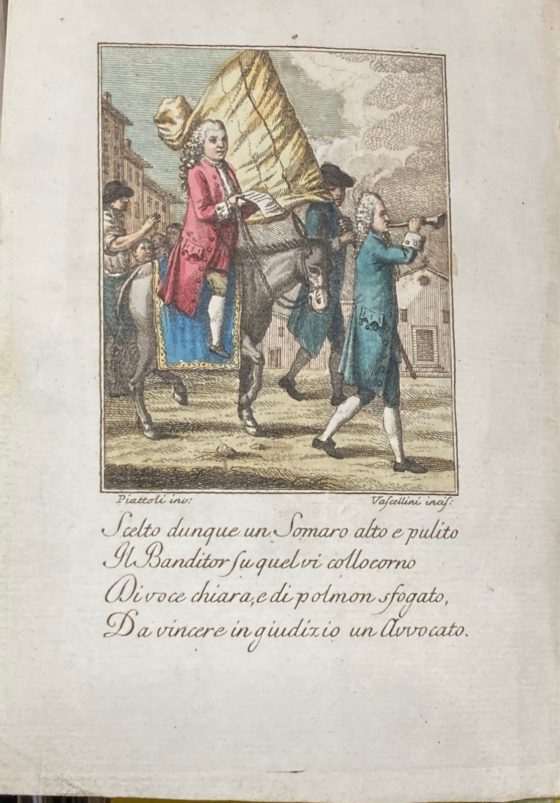 RARE 1791 Florentine Festival PALIO DEGLI ASINI Donkeys ITALIAN POETRY Satire