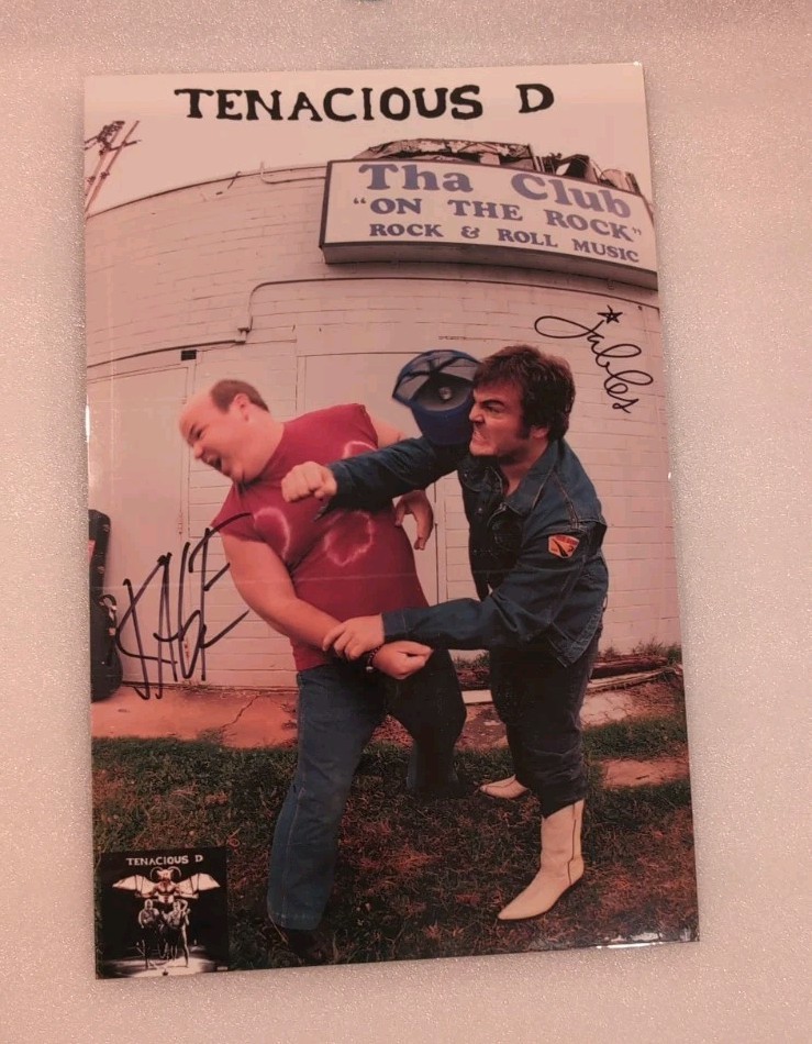 Signed Tenacious D promo poster 11x17 (2000) Jack Black + Kyle Gass, 1st album