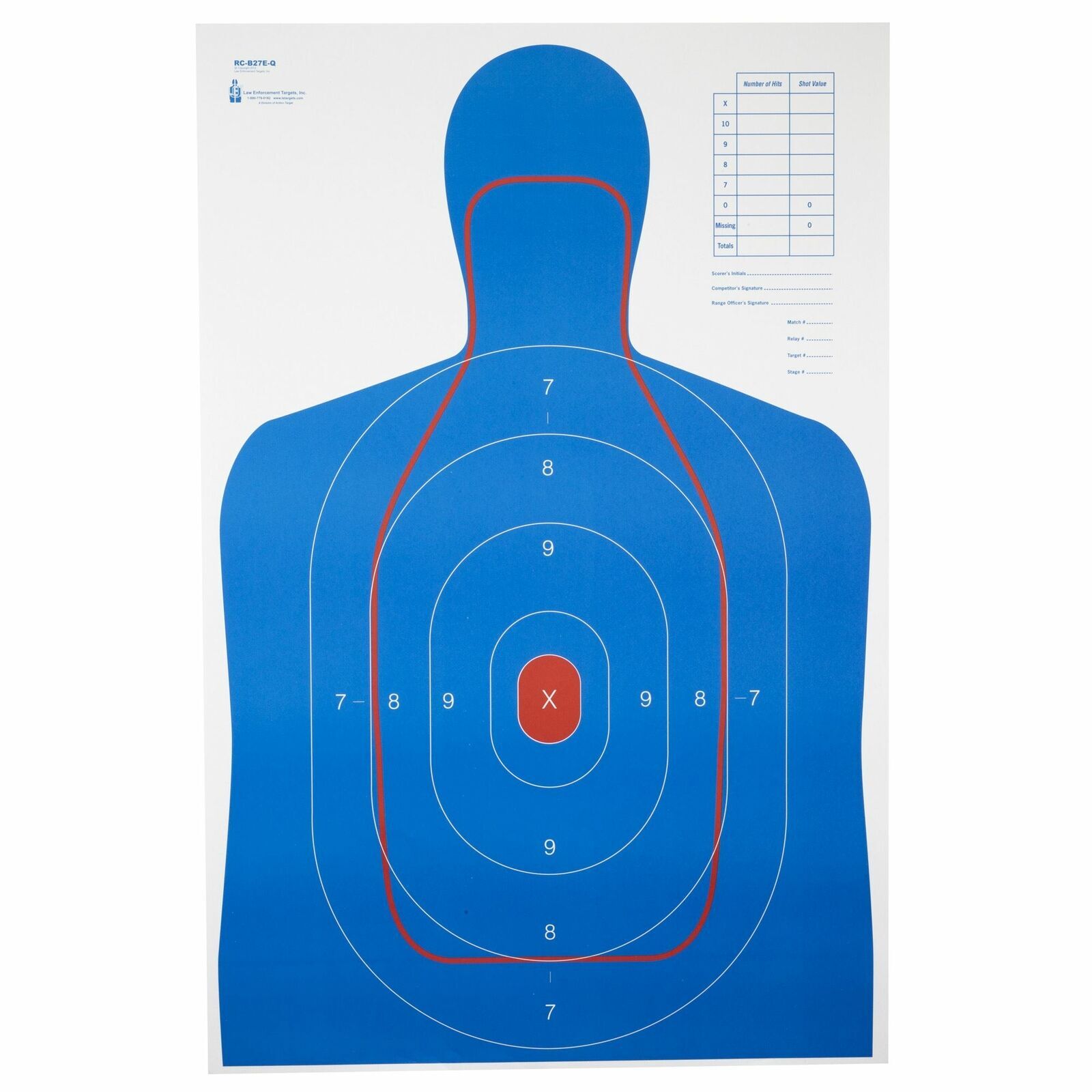Action Target B-27E And FBI Q Combination Target Blue/Red 23\
