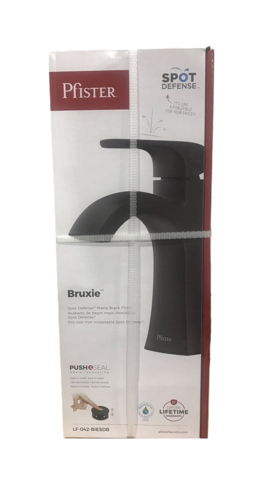Pfister Bruxie SingleHandle Single-Hole Bathroom Faucet w/ Deckplate & Drain Kit