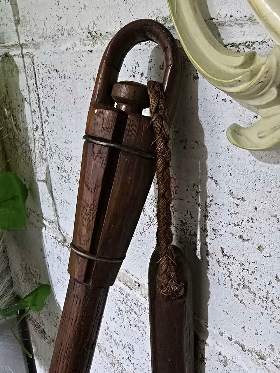 19th Century Native American Wooden Farmers Flail, Threshing Grain Tool 19th Century Native American Wooden Farmers Flail, Threshing Grain Tool