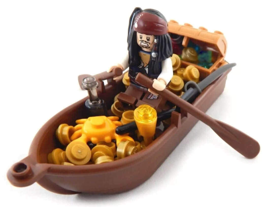 NEW LEGO CAPTAIN JACK SPARROW with Boat & Treasure minifig potc pirate lot set NEW LEGO CAPTAIN JACK SPARROW with Boat & Treasure minifig potc pirate lot set