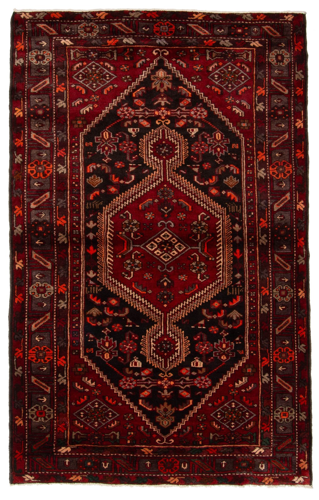 Vintage Hand-Knotted Area Rug 4'8