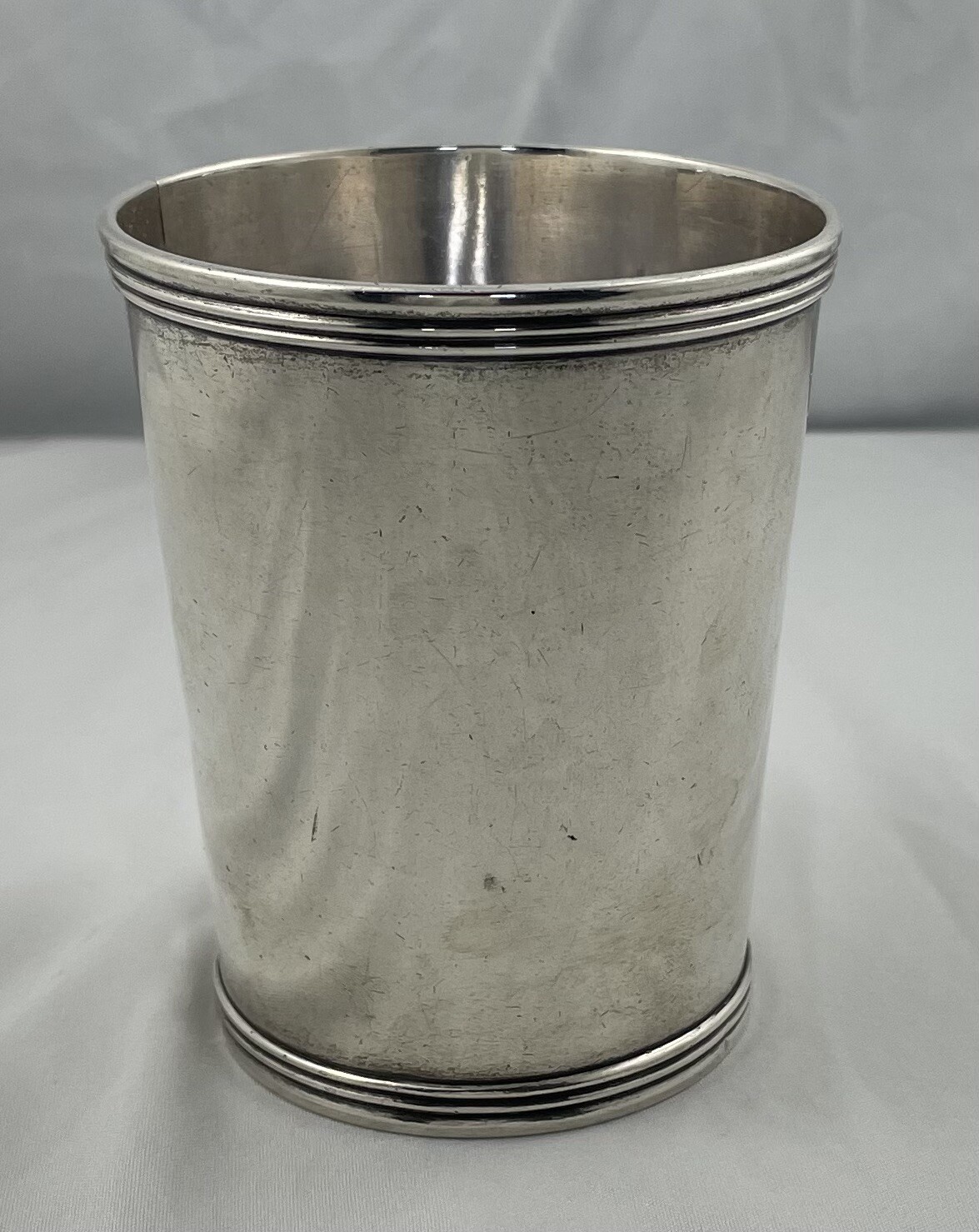 Rare Southern Coin Silver Henry Hudson Louisville Triple Band Mint Julep 3 7/8 Rare Southern Coin Silver Henry Hudson Louisville Triple Band Mint Julep 3 7/8