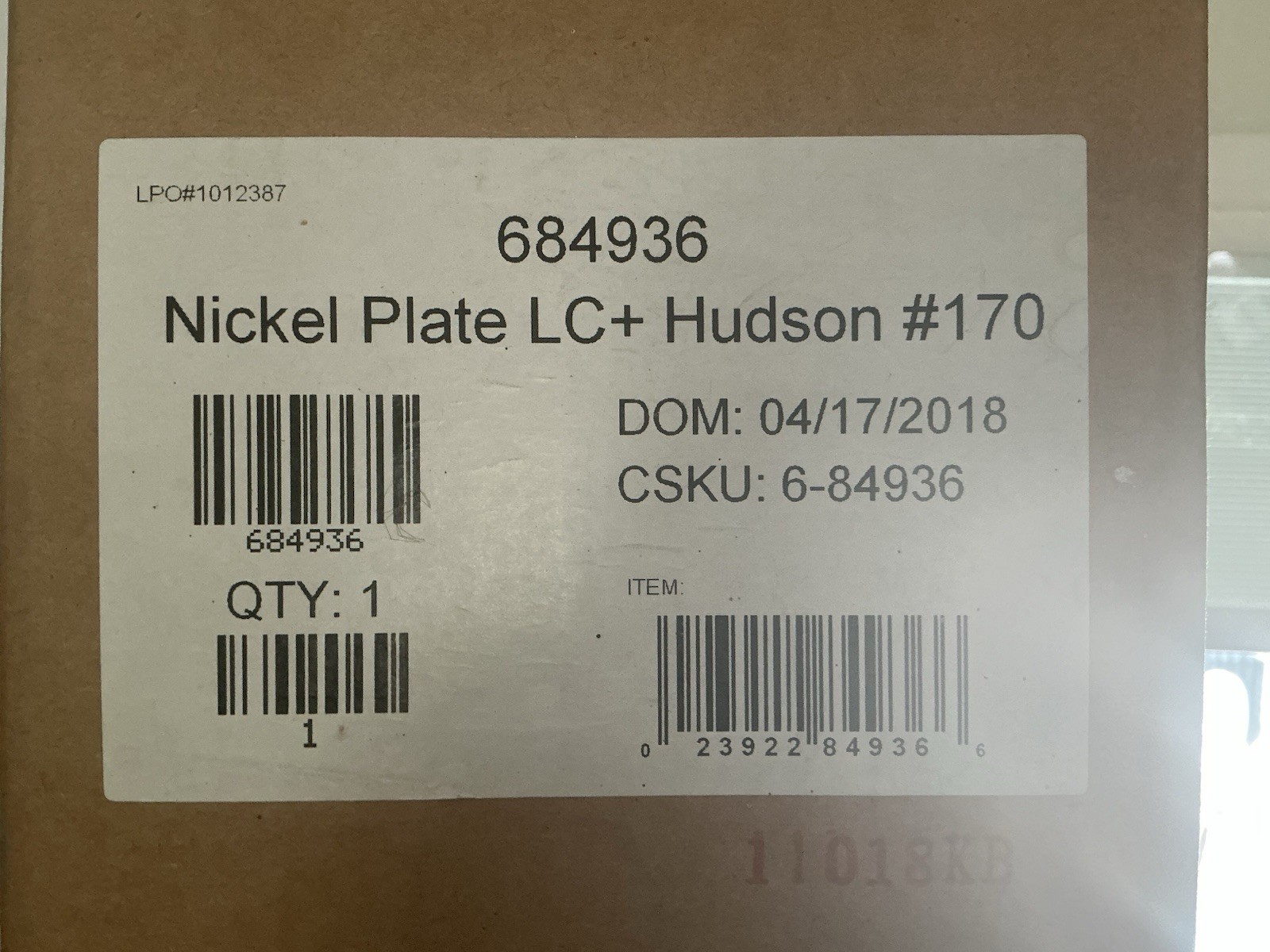Lionel 6-84936. Brand New. Both Boxes Opened For Pictures Only