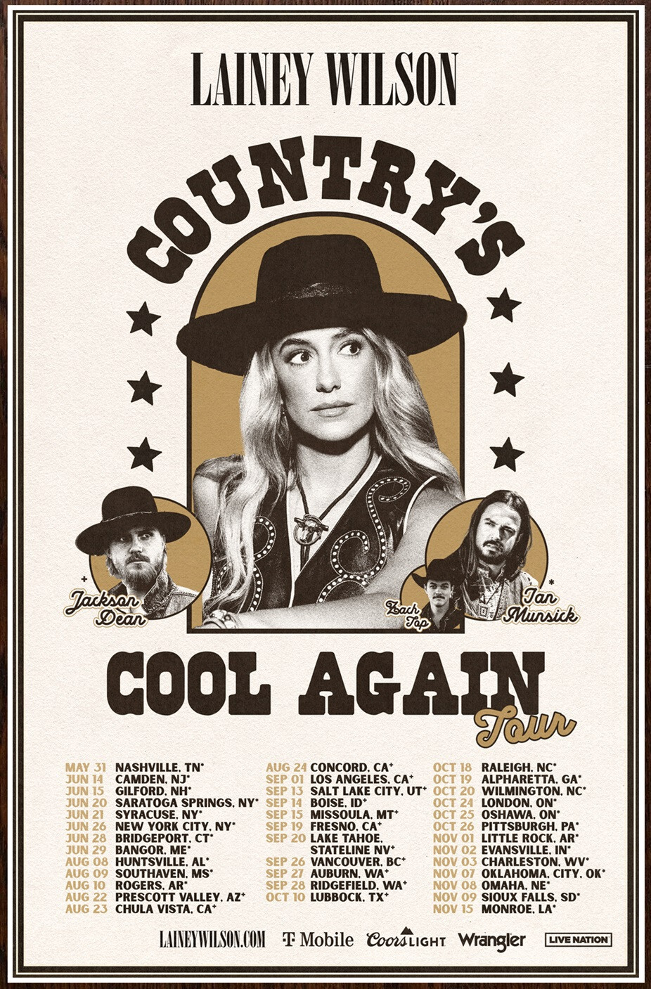 LAINEY WILSON Country's Cool Again Tour 2024 Ltd Ed New RARE Poster Whirlwind