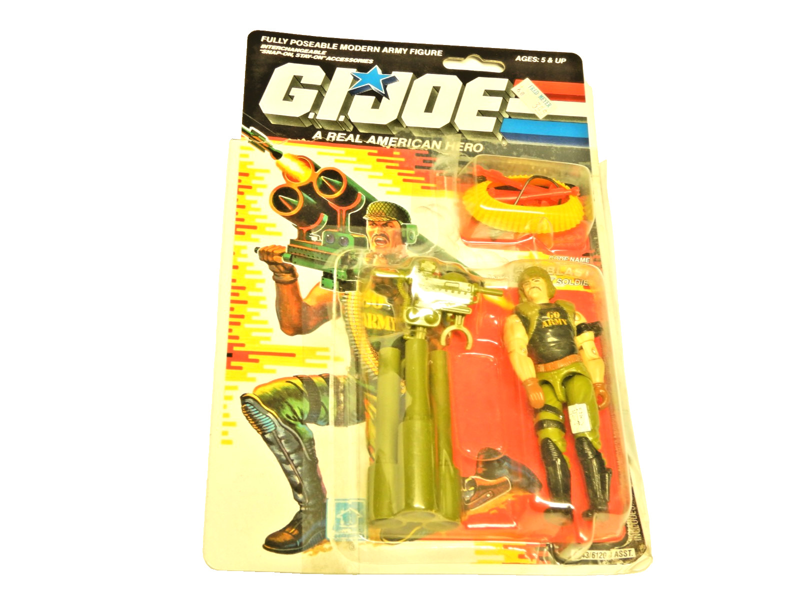 1988 Hasbro GI Joe BackBlast back blast Anti-Aircraft Soldier Unsealed and TAPED