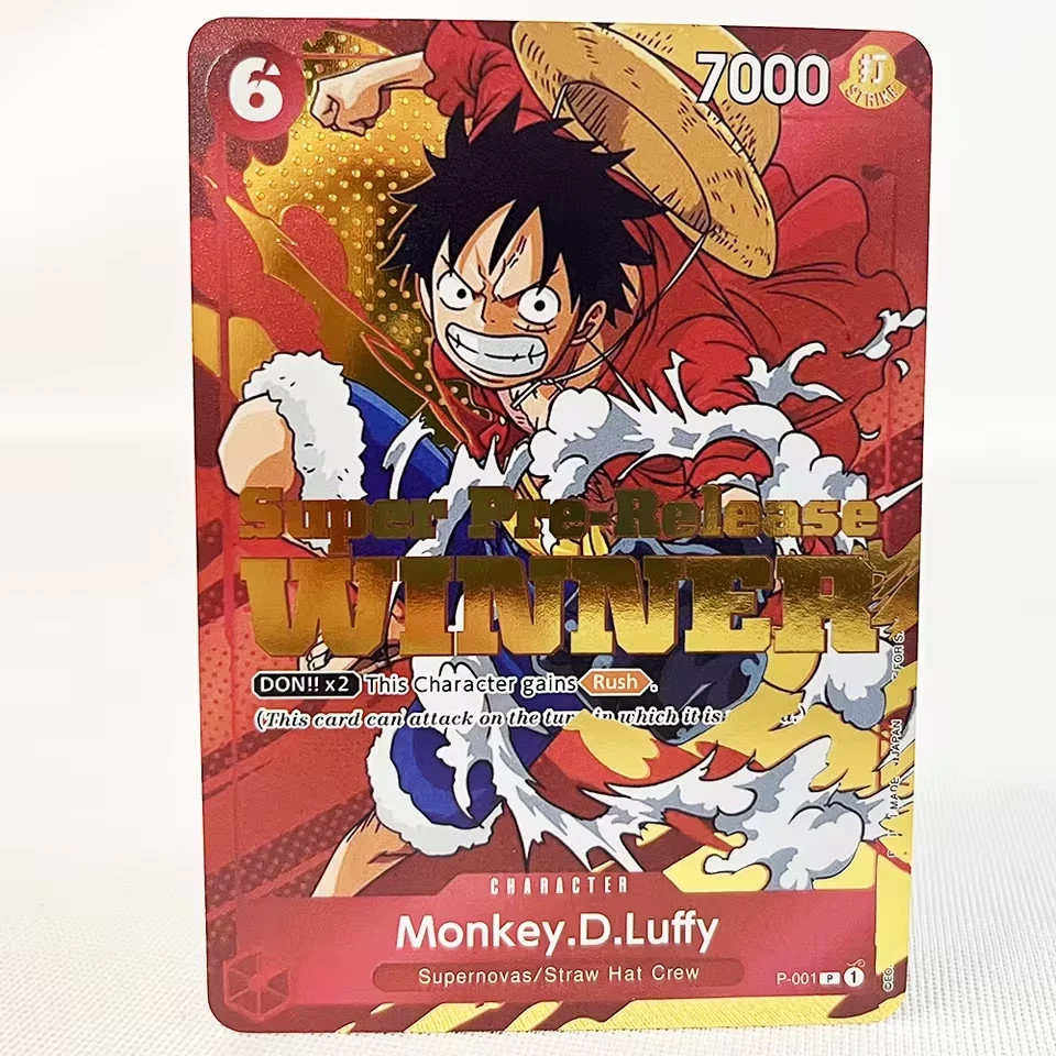 Monkey D Luffy P-001 Super Pre-Release Winner Gold Foil One Piece TCG Promo Card