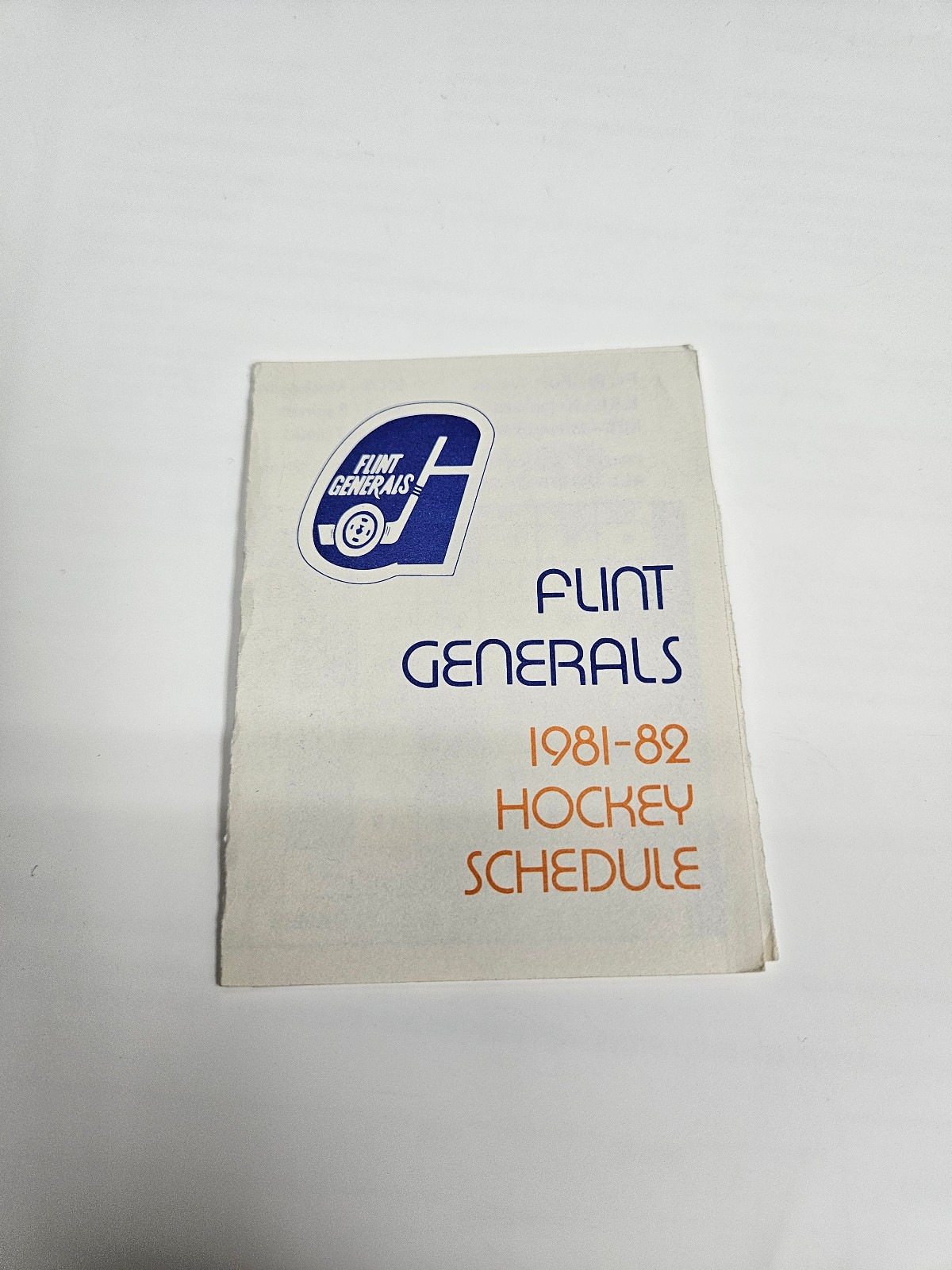 ES25 Flint Generals 1981/82 IHL Hockey Pocket Schedule - Buick