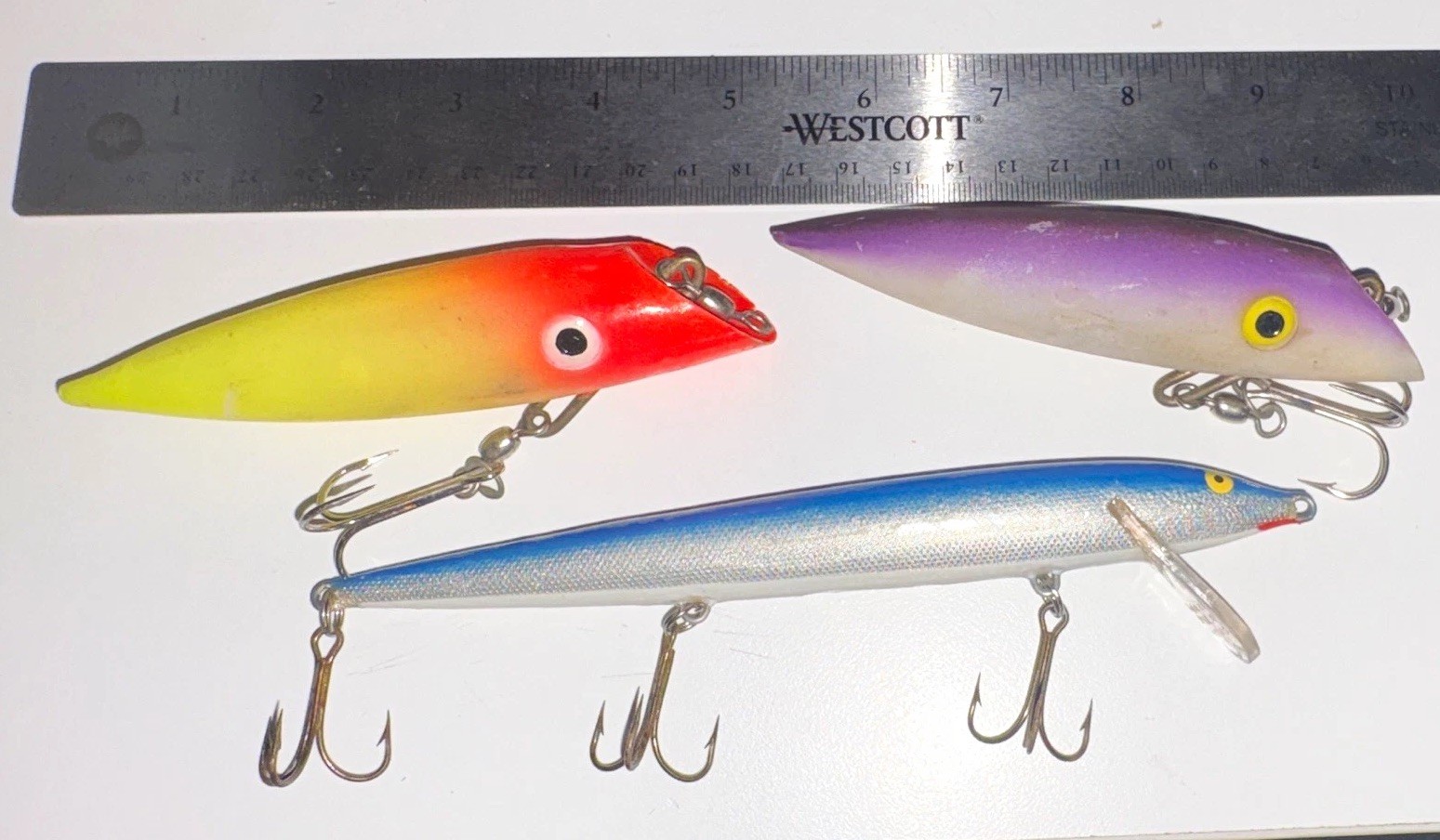 Vintage Fishing Lure Lot - Rapala Finland Balsa Minnow & Musky Pike Wooden Plugs