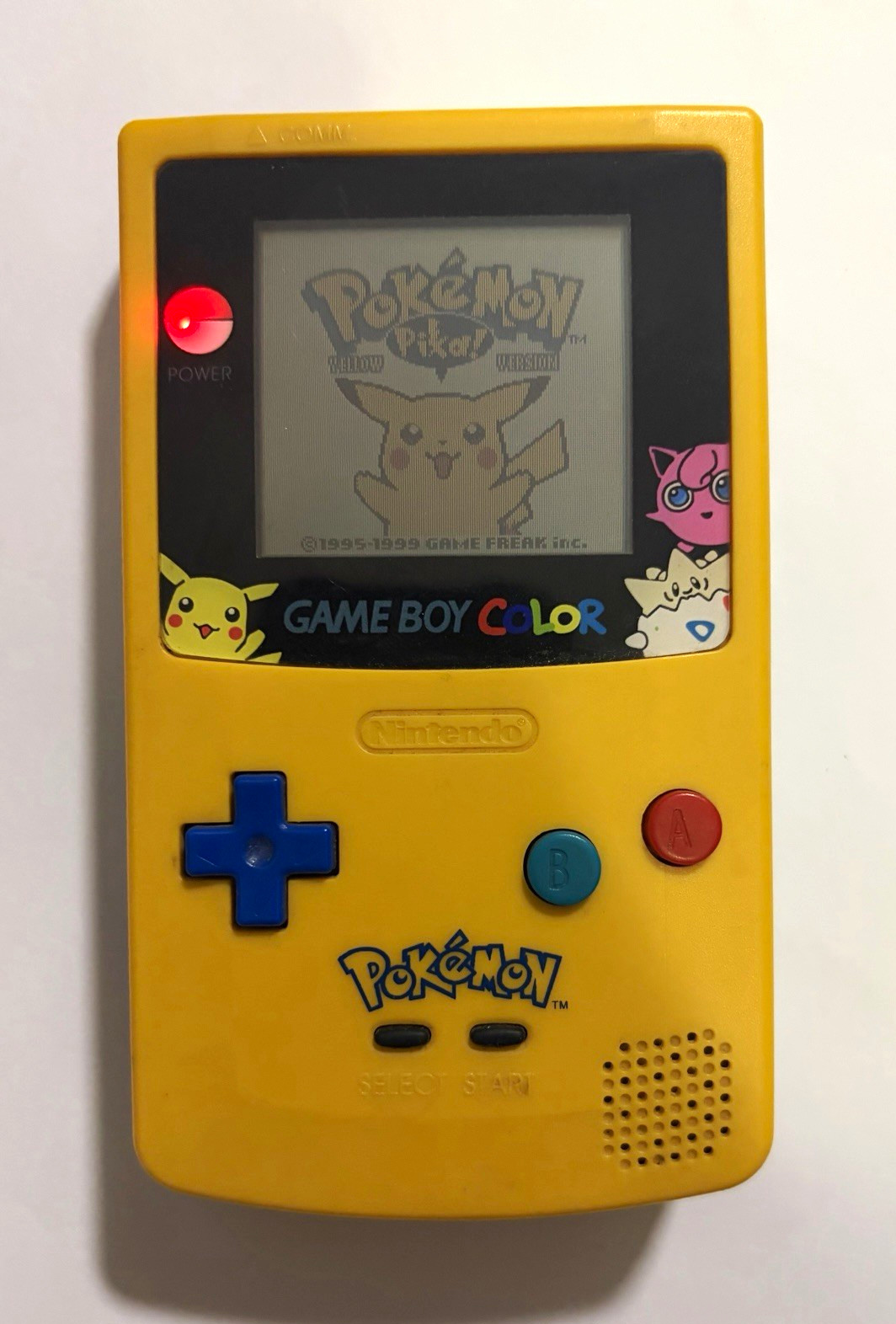 Nintendo Game Boy Color CGB-001 Pokemon Yellow Pikachu Yellow/Blue Handheld