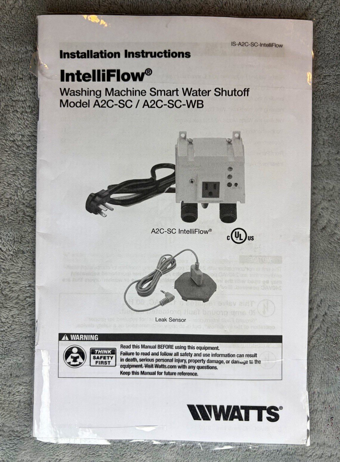 Watts IntelliFlow A2C-SC Washing Machine Smart Water Shutoff Valve Open Box