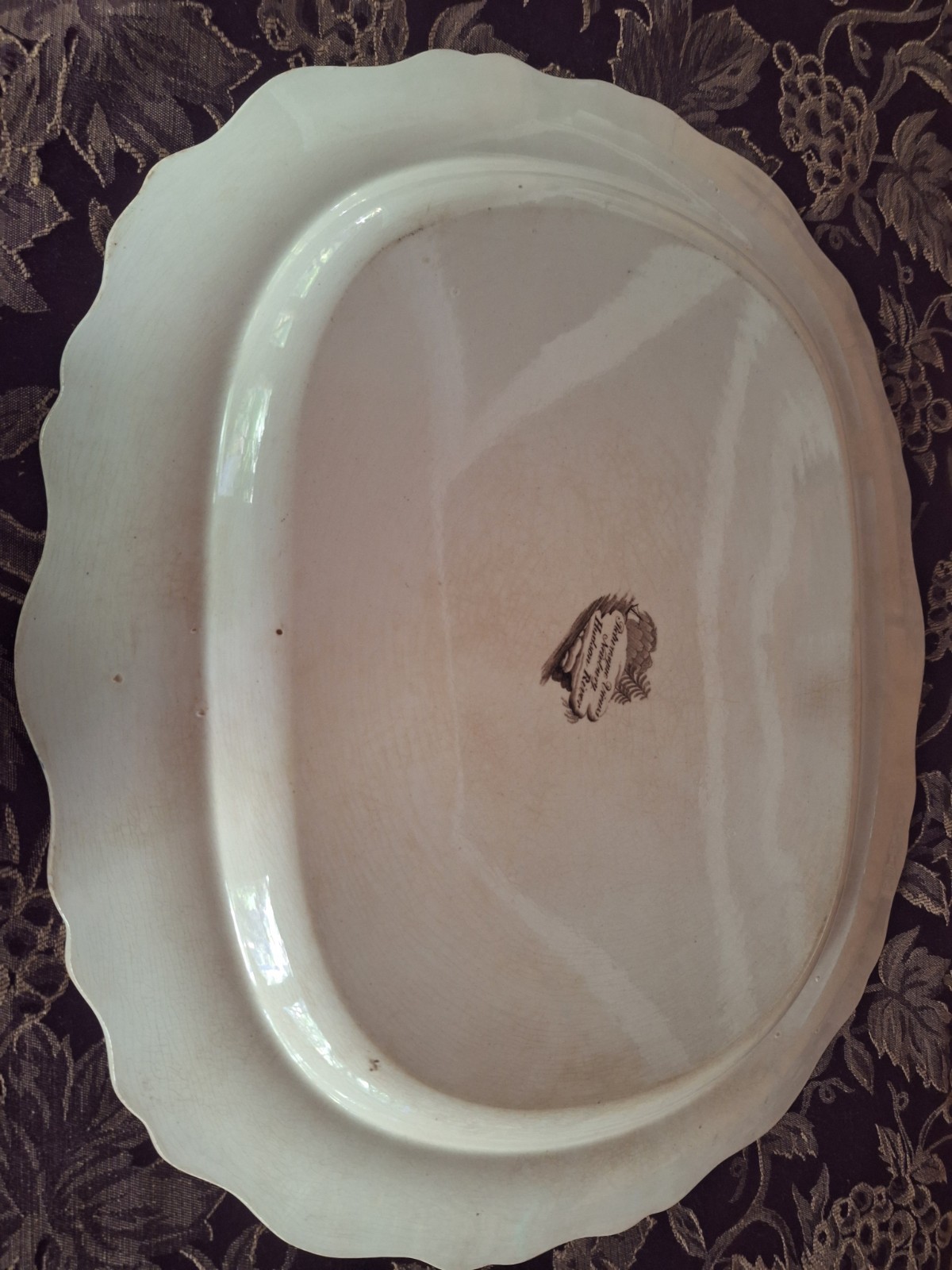 Rare Antique Picturesque Views Newbury Hudson Platter. 17.5