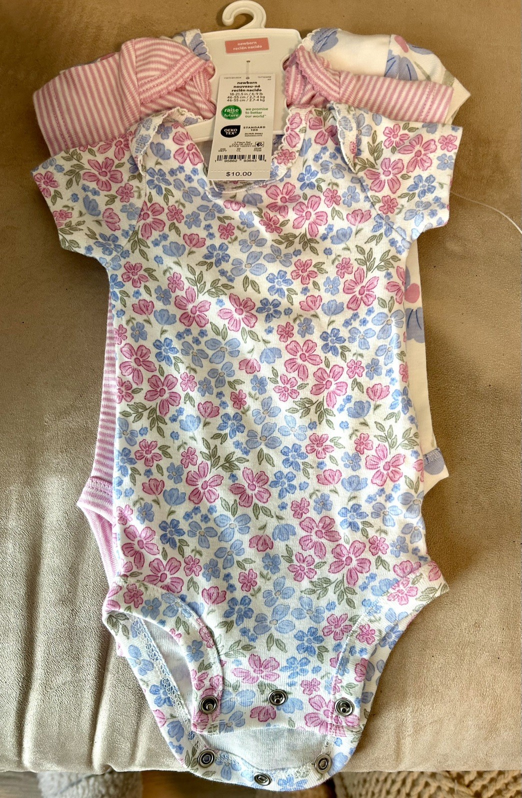 NWT Carter’s One Piece Bodysuits 3 Pack 3 Months Baby Girl 