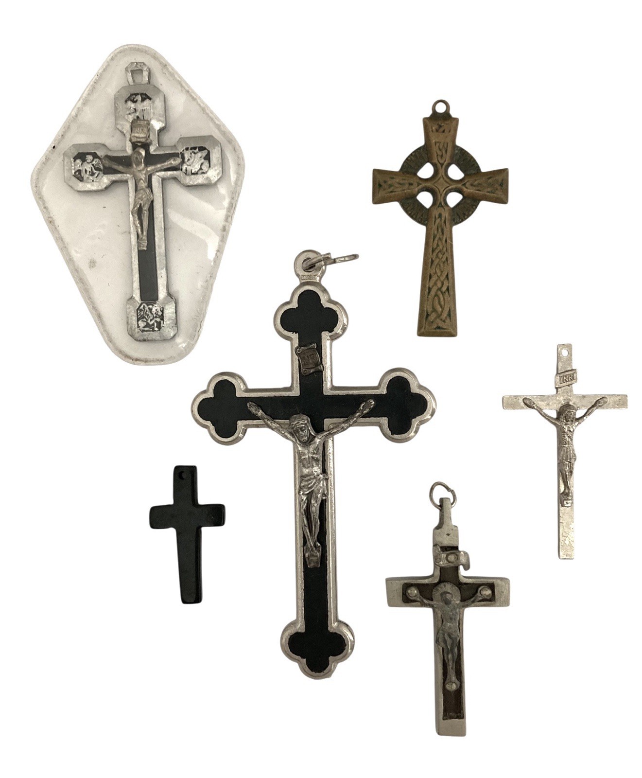 VINTAGE LOT of 6 Untested RELIGIOUS CROSSES & CRUCIFIXES
