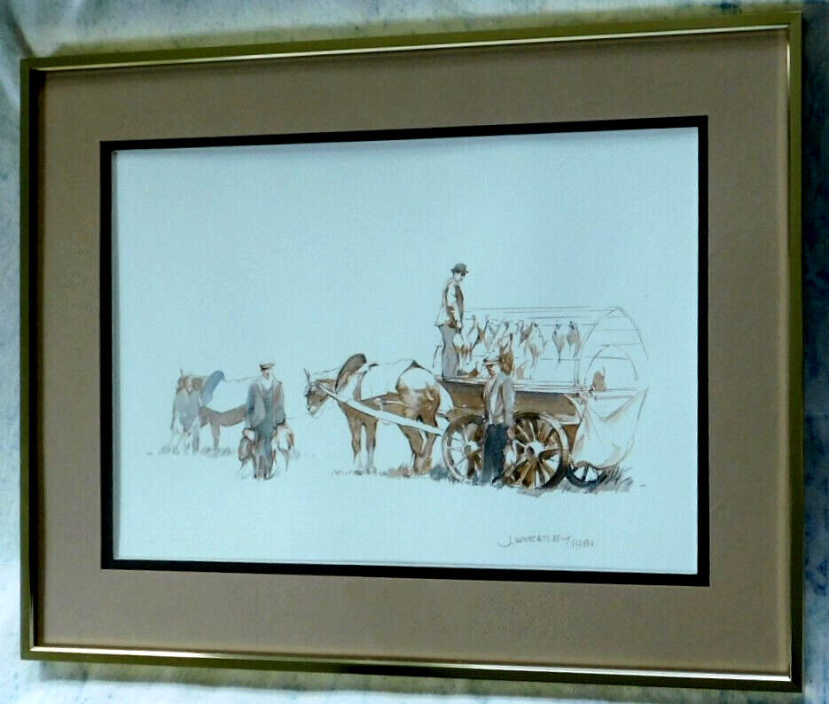 FINE VINTAGE SIGNED J. WHEATLEY ORIGINAL WATERCOLOR