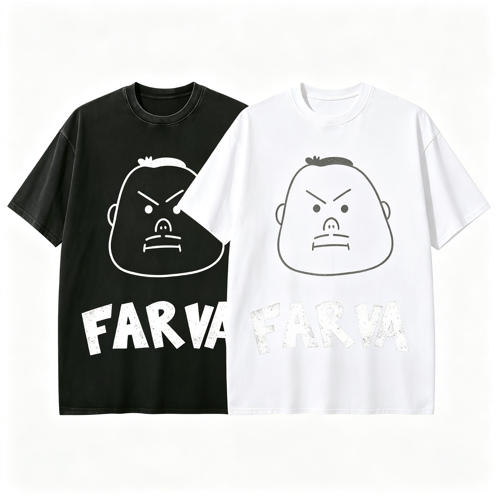 Simple Farva Cartoon Face Line Art T-Shirt SIZE S-5XL