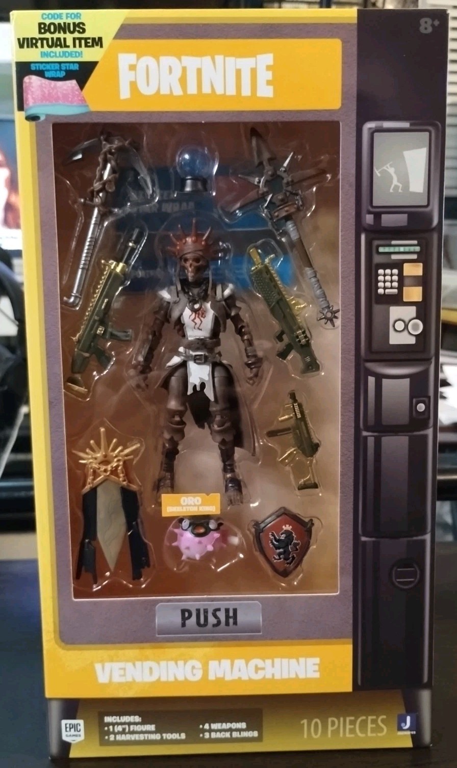 Fortnite Oro (Skeleton King) Vending Machine - 4-Inch Figure with Unique *RARE* Fortnite Oro (Skeleton King) Vending Machine - 4-Inch Figure with Unique *RARE*