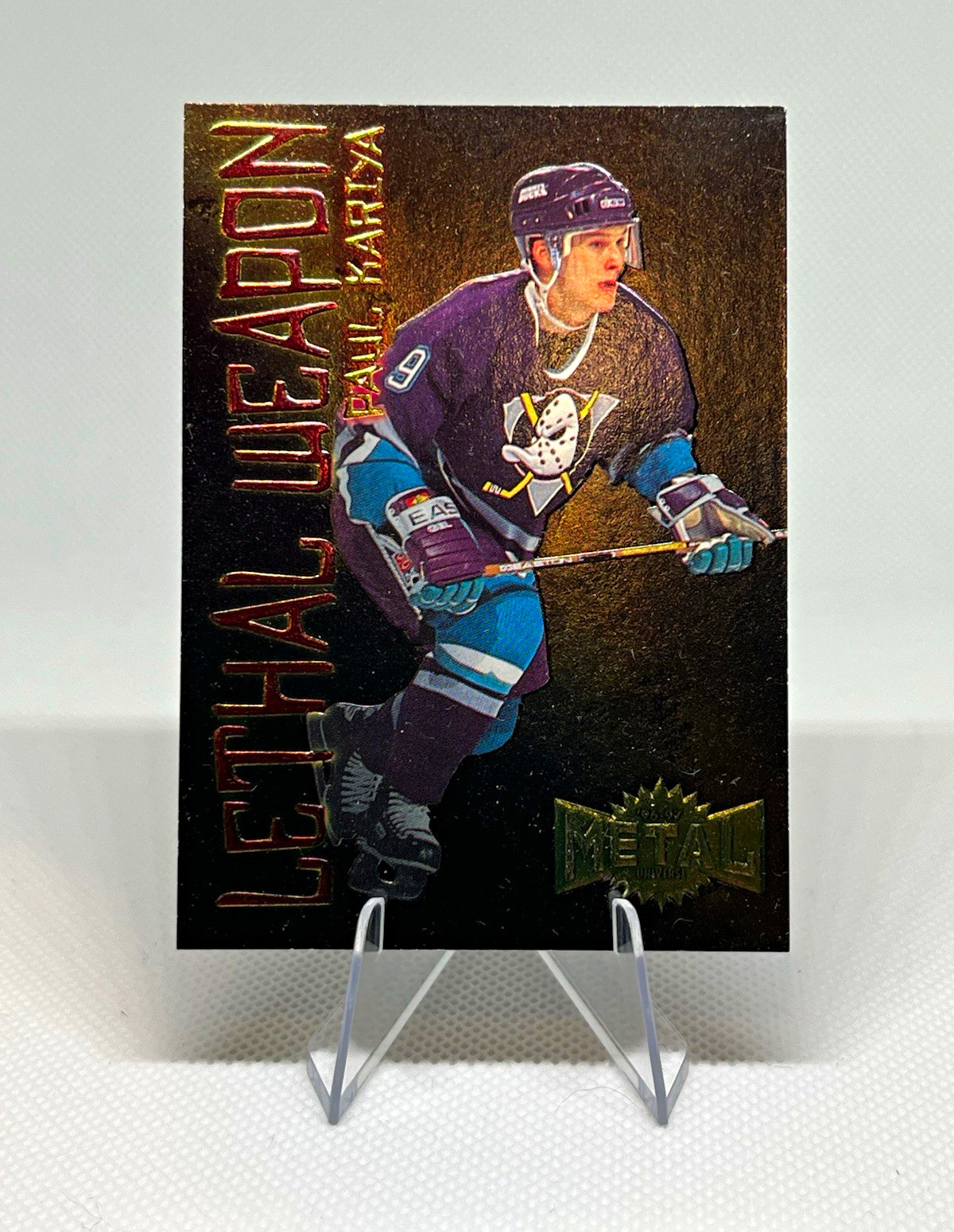 Paul Kariya 1996-97 Fleer Metal Universe Lethal Weapon Insert #9/20 Ducks