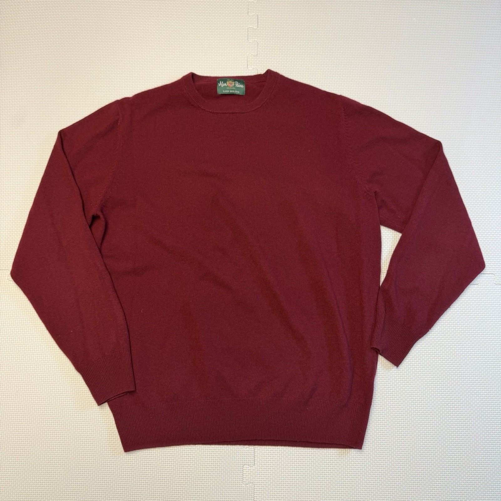 Vintage  Alan Paine Sweater 100% Lambswool Made In England Sz 44 M/L red Maroon