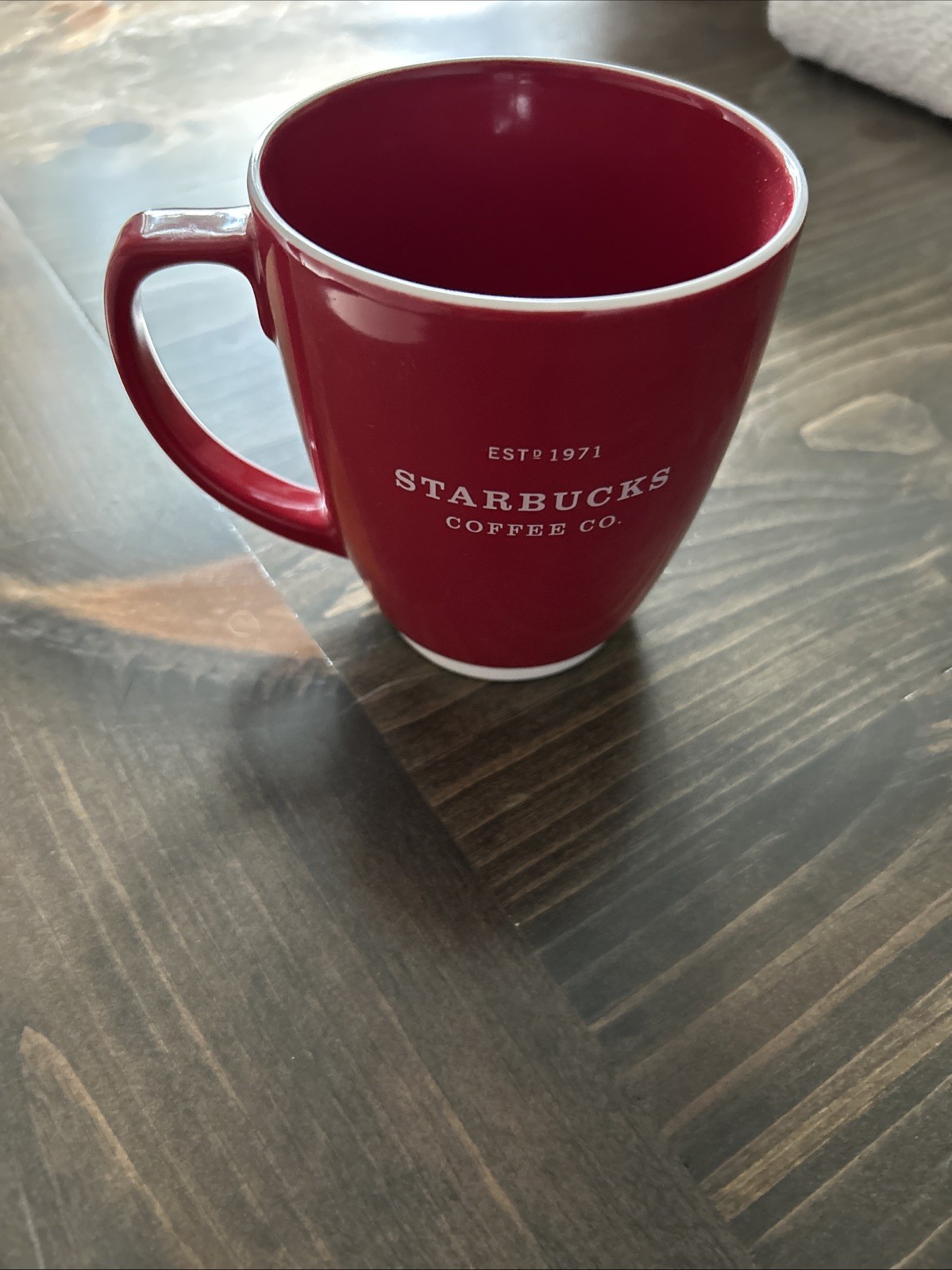 Vintage 2007 Starbucks Holiday Barista Red Coffee Mug 18 oz Abbey Est 1971 Vintage 2007 Starbucks Holiday Barista Red Coffee Mug 18 oz Abbey Est 1971
