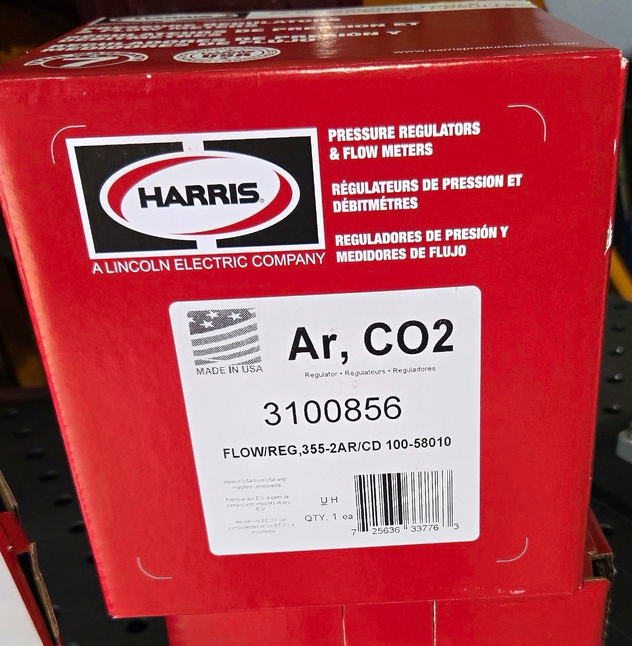 Harris Argon/CO2 Pressure Regulator & Flow Meter, MPN 3100856