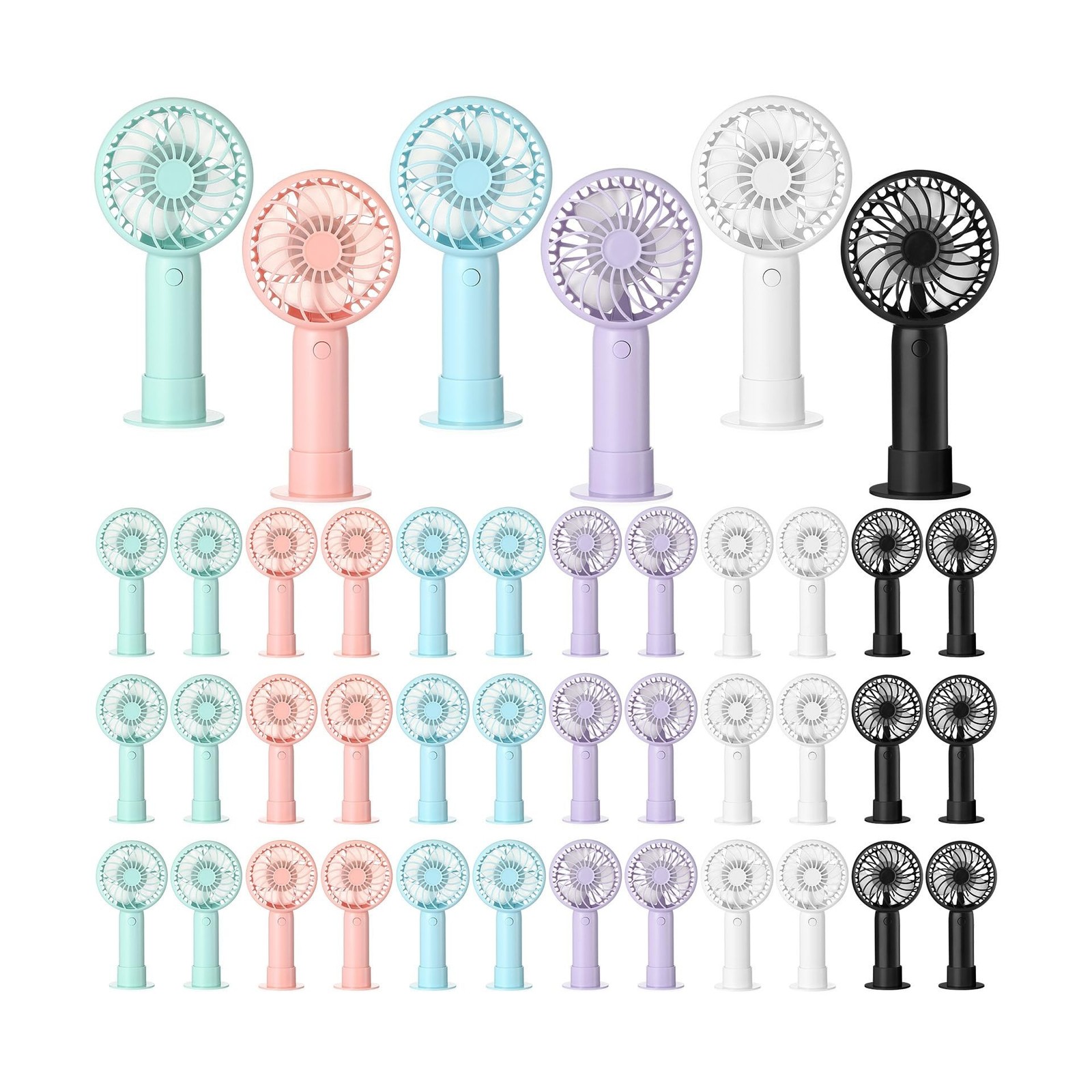 Tujoe 24 Pcs Mini Handheld Fan 3 Speed USB, Six Colors Tujoe 24 Pcs Mini Handheld Fan 3 Speed USB, Six Colors